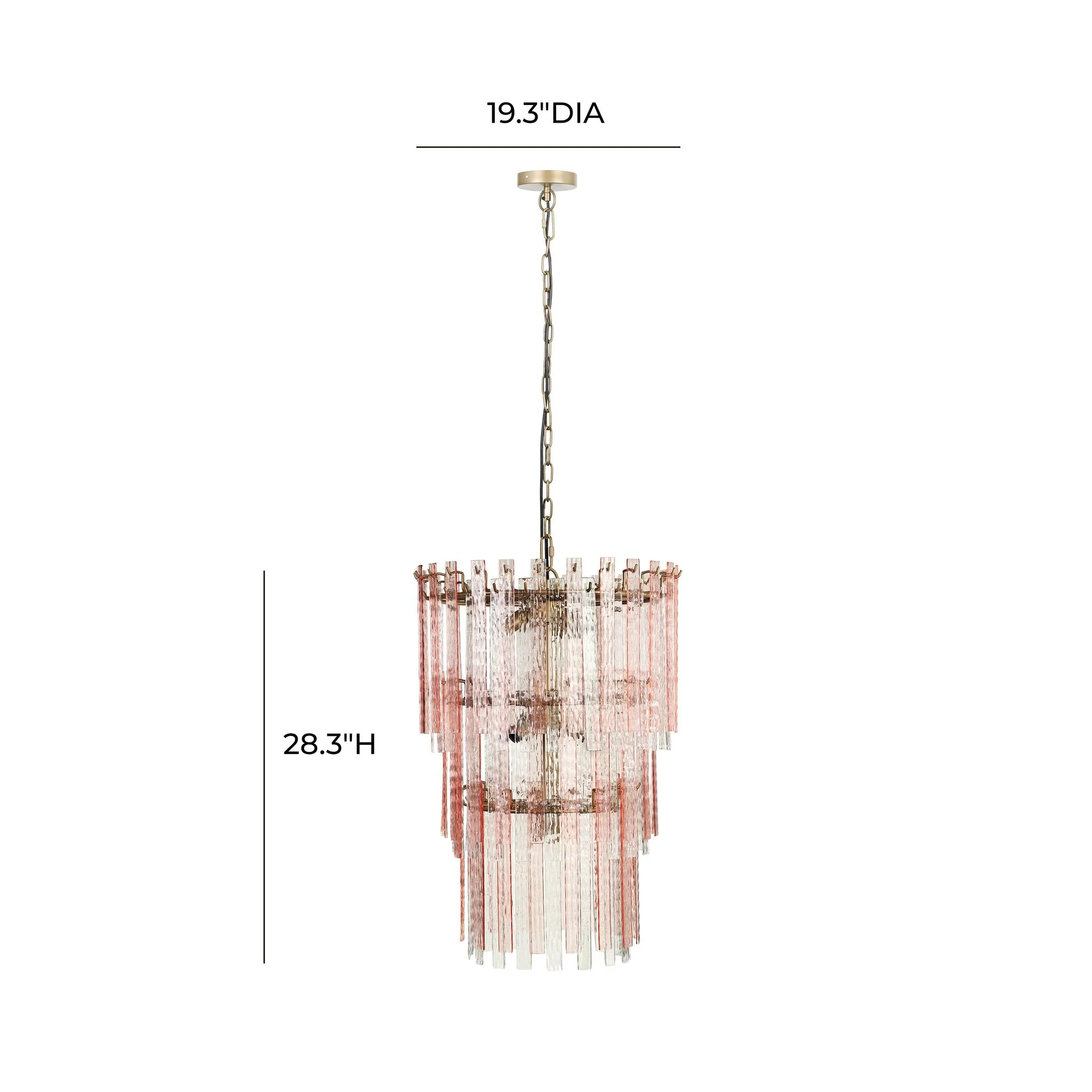 Hampshire Pink Acrylic 3-Tier Chandelier - Image 6