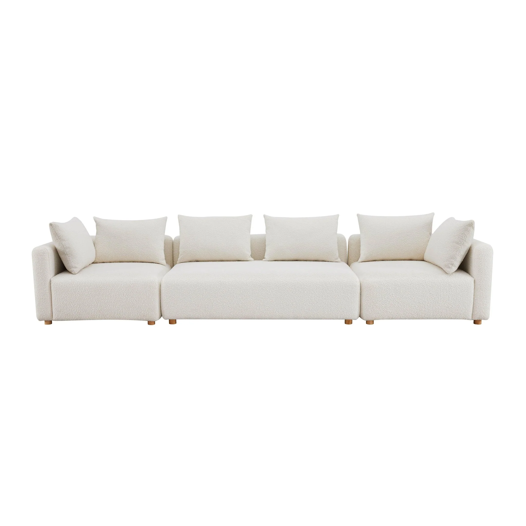 Hangover Cream Boucle 145 inch Long Sofa - Image 3