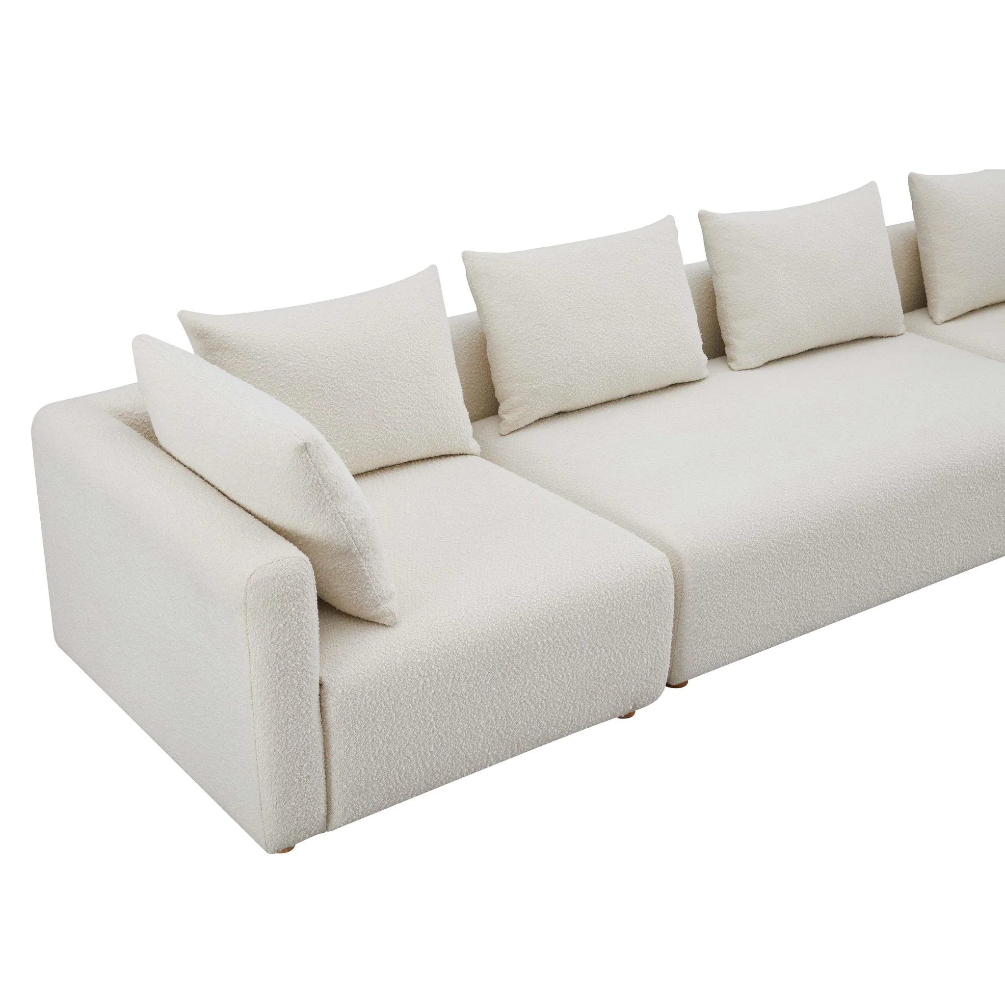 Hangover Cream Boucle 145 inch Long Sofa - Image 4