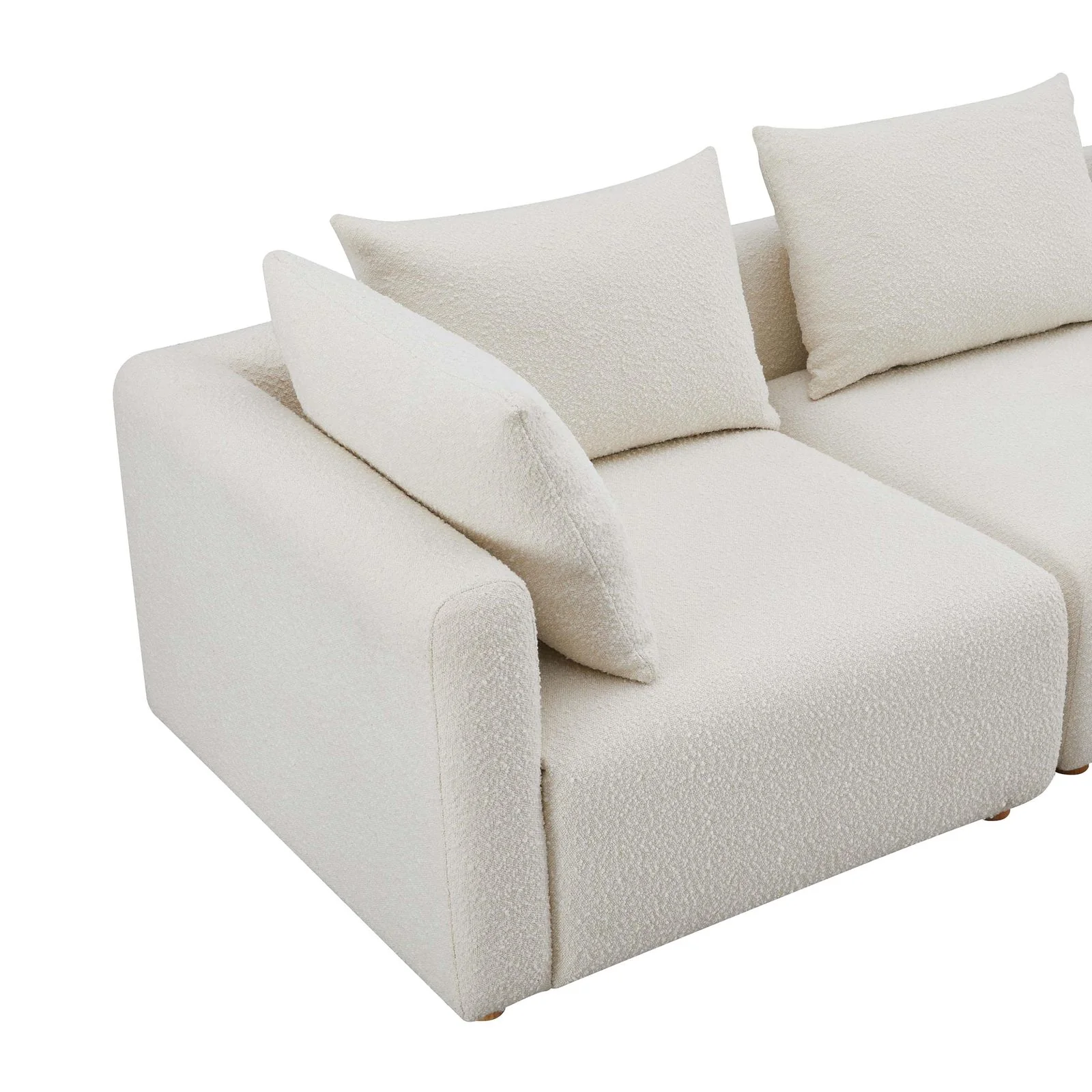 Hangover Cream Boucle 5-Piece Modular L-Sectional - Image 4
