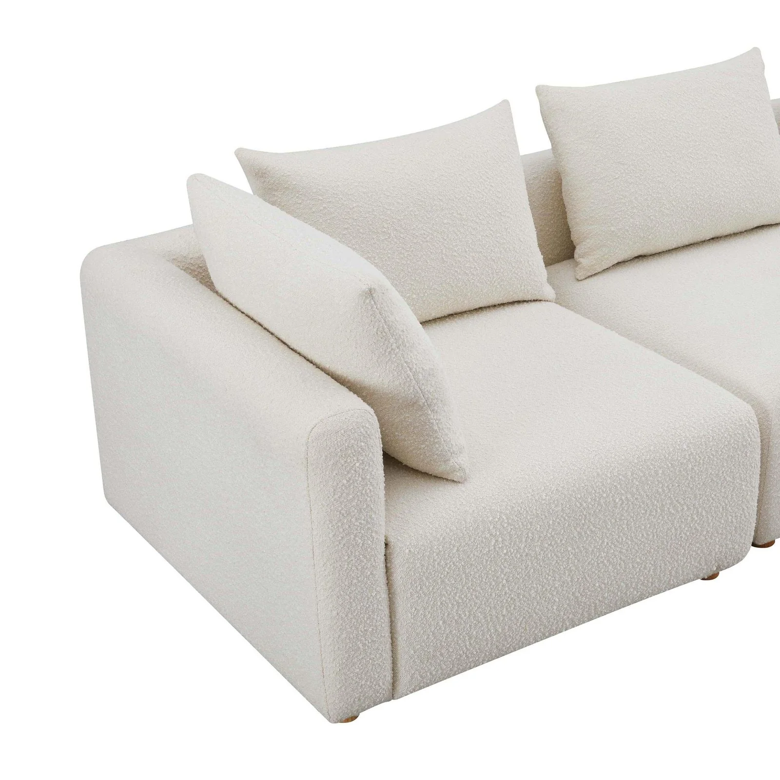 Hangover Cream Boucle Loveseat - Image 4