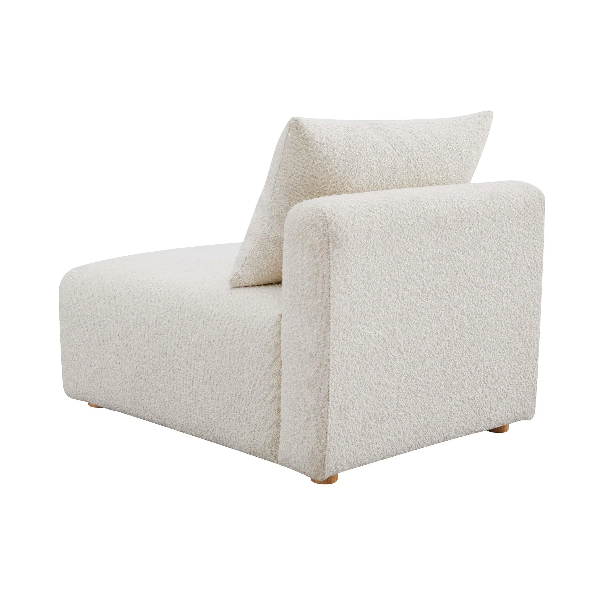 Hangover Cream Boucle Modular Armless Chair - Image 4