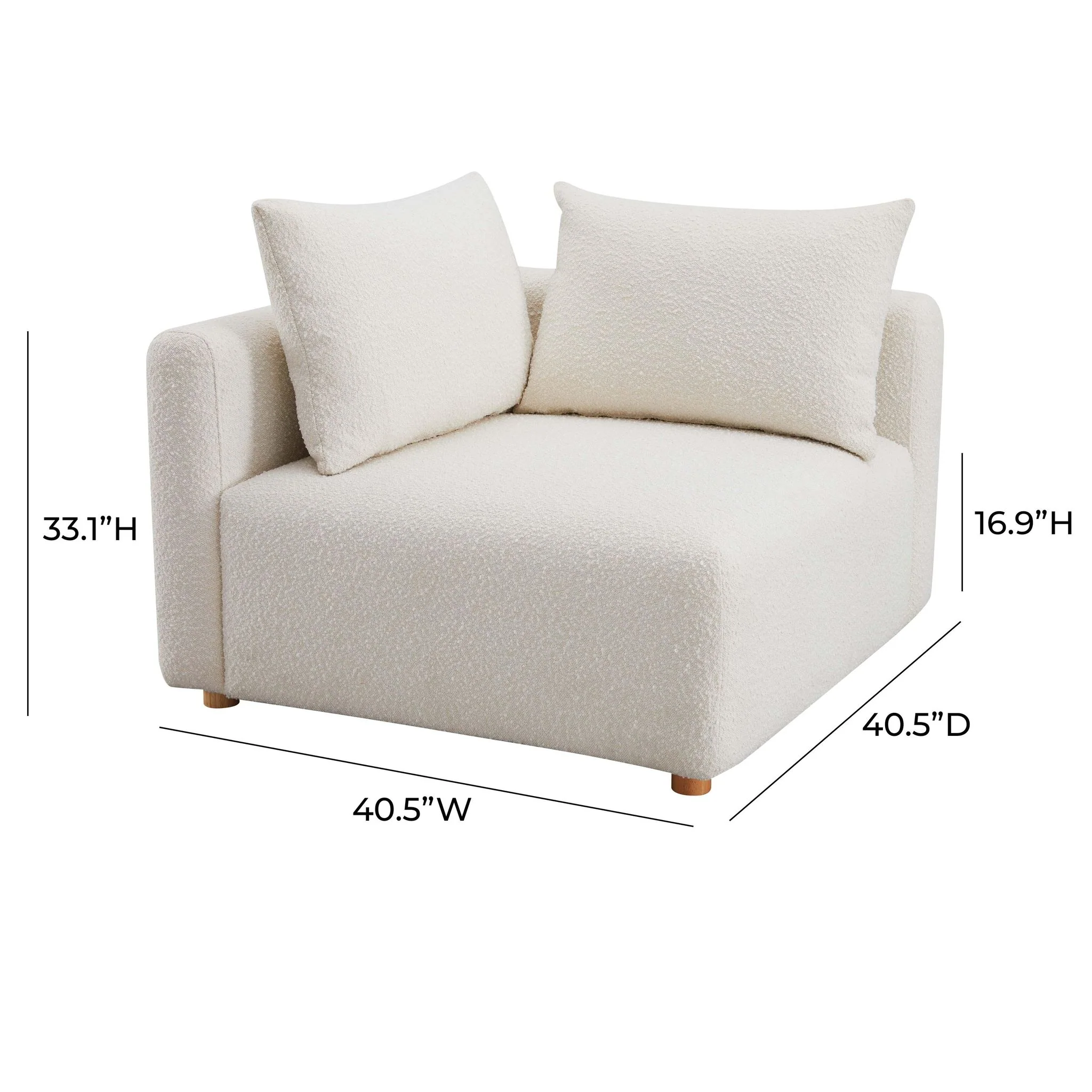 Hangover Cream Boucle Modular Corner Chair - Image 7