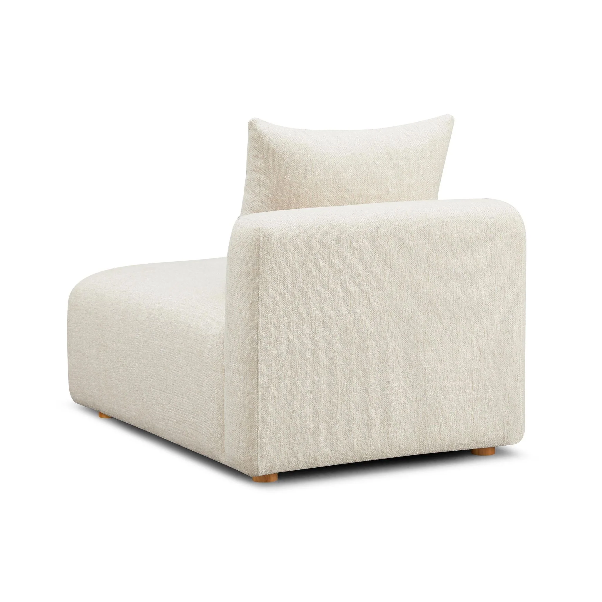 Hangover Cream Heavy Textured Fabric Modular Armless Chair - Image 4