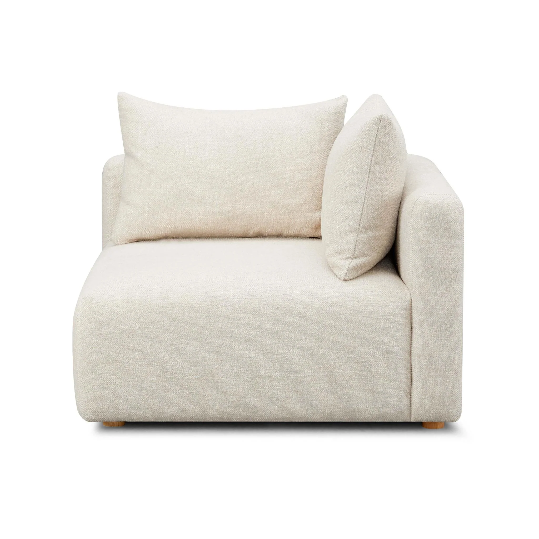 Hangover Cream Heavy Textured Fabric Modular Corner Chair - Image 5