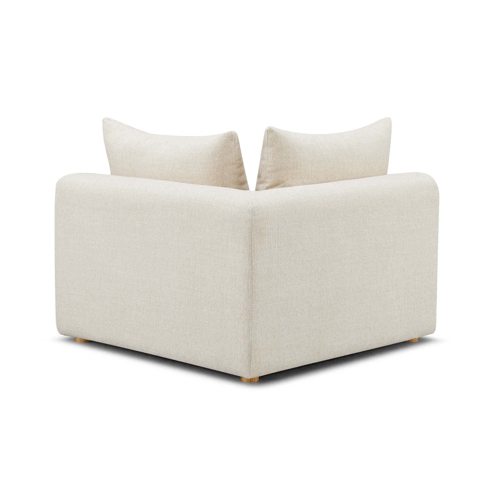 Hangover Cream Heavy Textured Fabric Modular Corner Chair - Image 6
