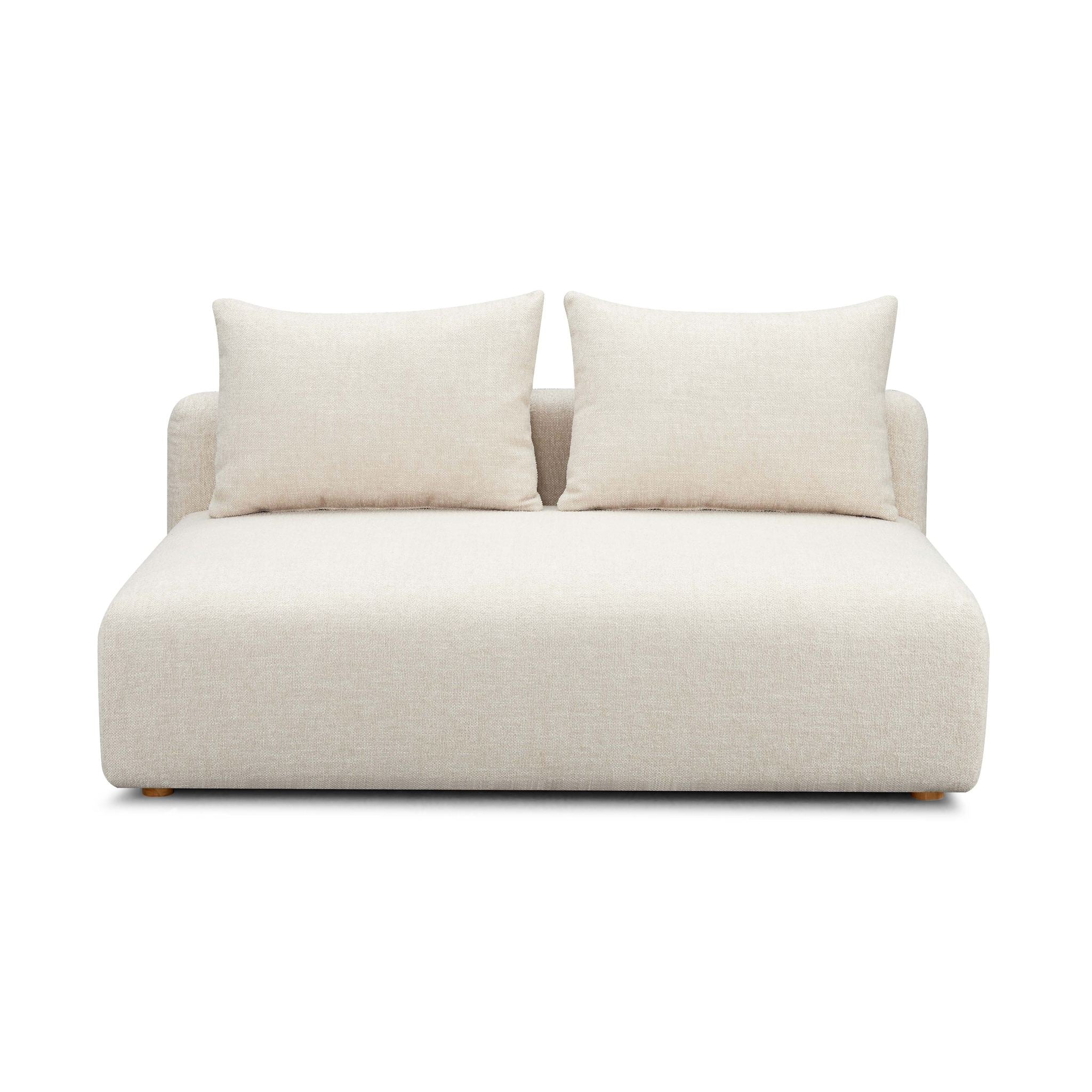 Hangover Cream Heavy Textured Fabric Modular Loveseat - Image 3