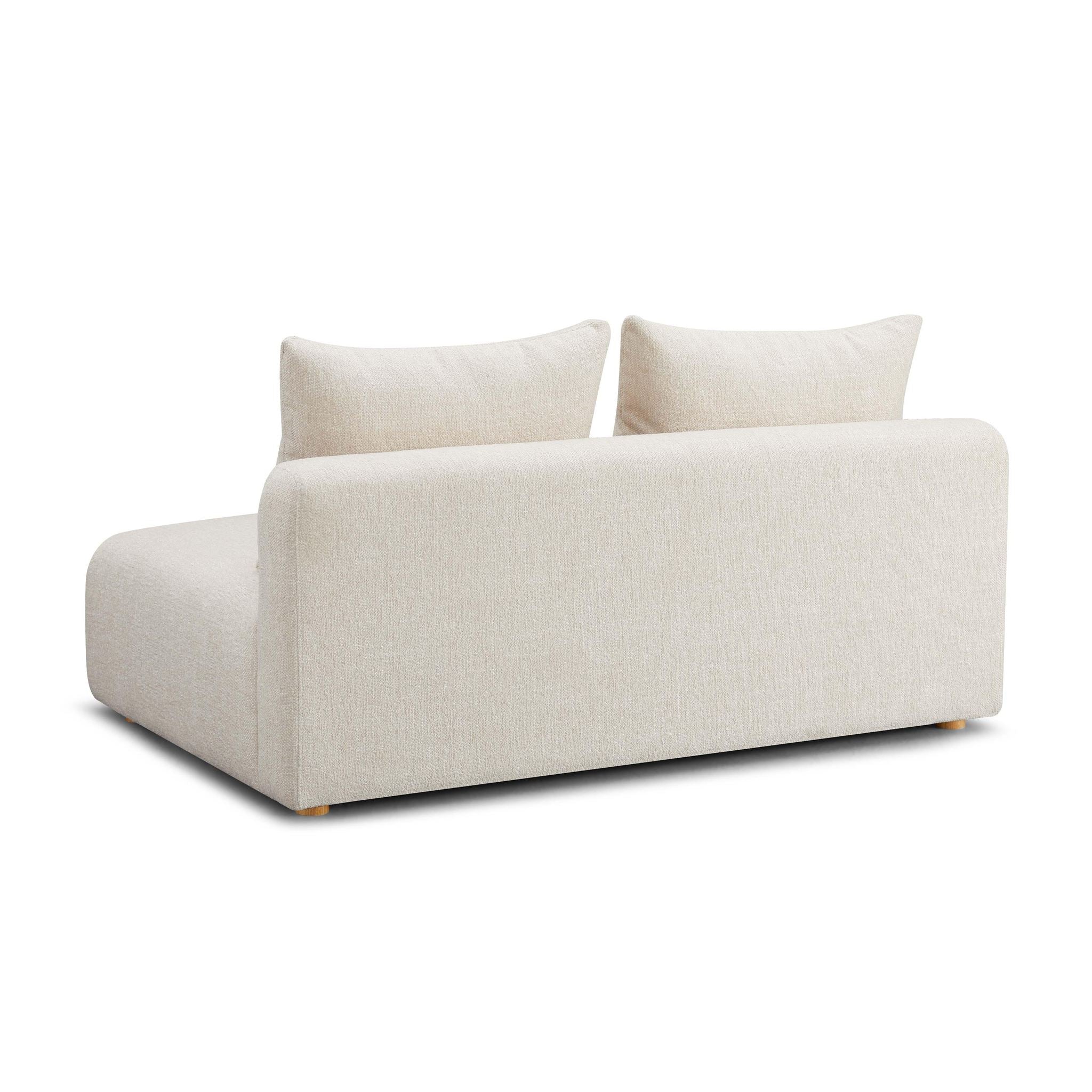 Hangover Cream Heavy Textured Fabric Modular Loveseat - Image 4