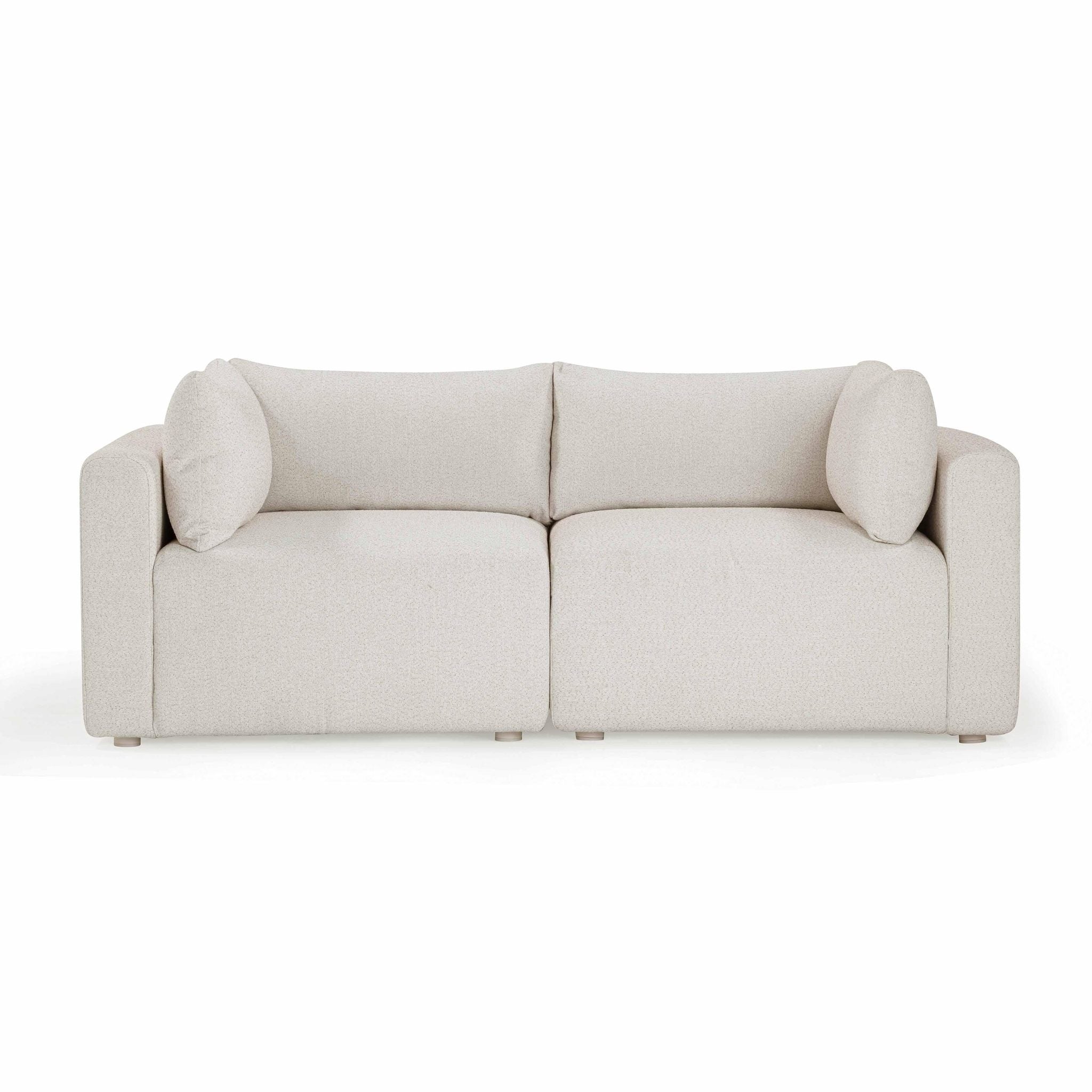 Hangover Cream Outdoor Modular Loveseat - Image 3