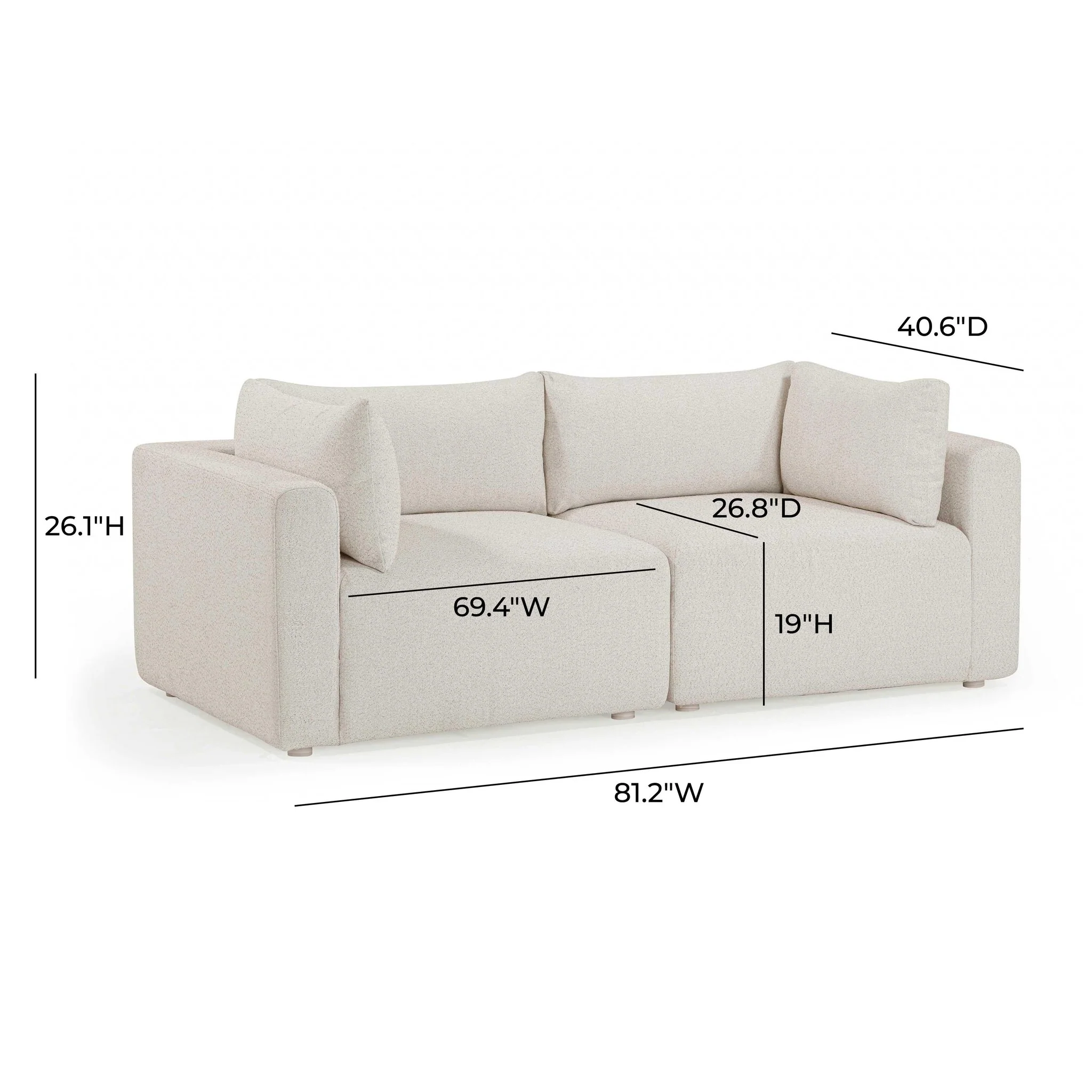 Hangover Cream Outdoor Modular Sectional - Image 11