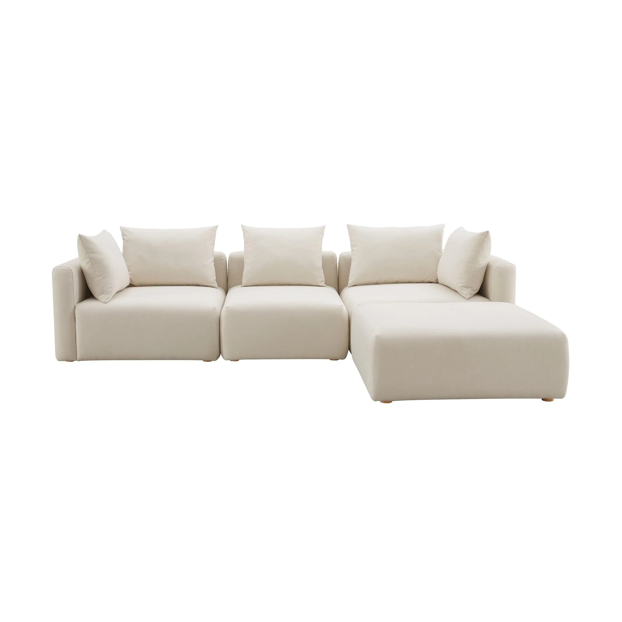 Hangover Cream Performance Linen 4-Piece Modular Sectional - Image 3
