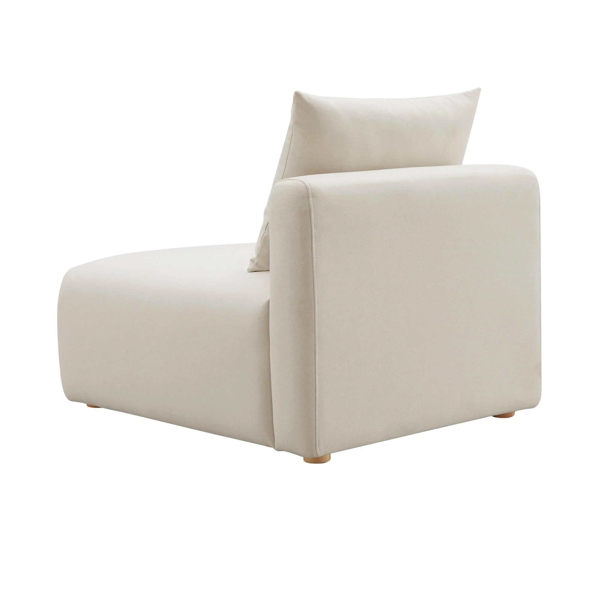 Hangover Cream Performance Linen Modular Armless Chair - Image 4