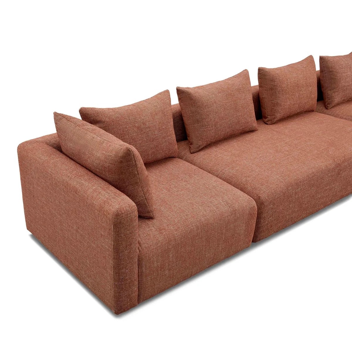 Hangover Sedona Red Textured Fabric 145 inch Long Sofa - Image 4
