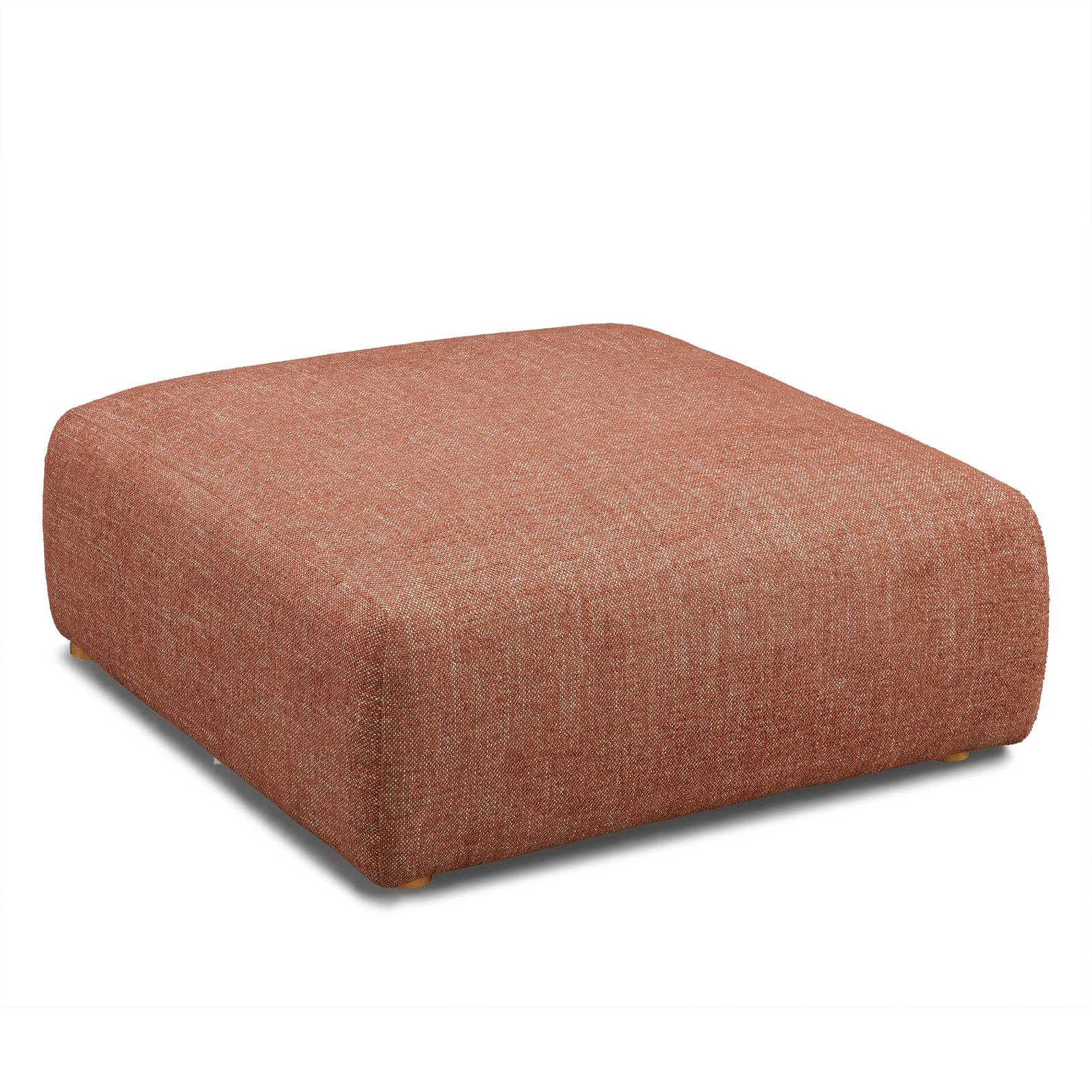 Hangover Sedona Red Textured Fabric Ottoman - Image 4