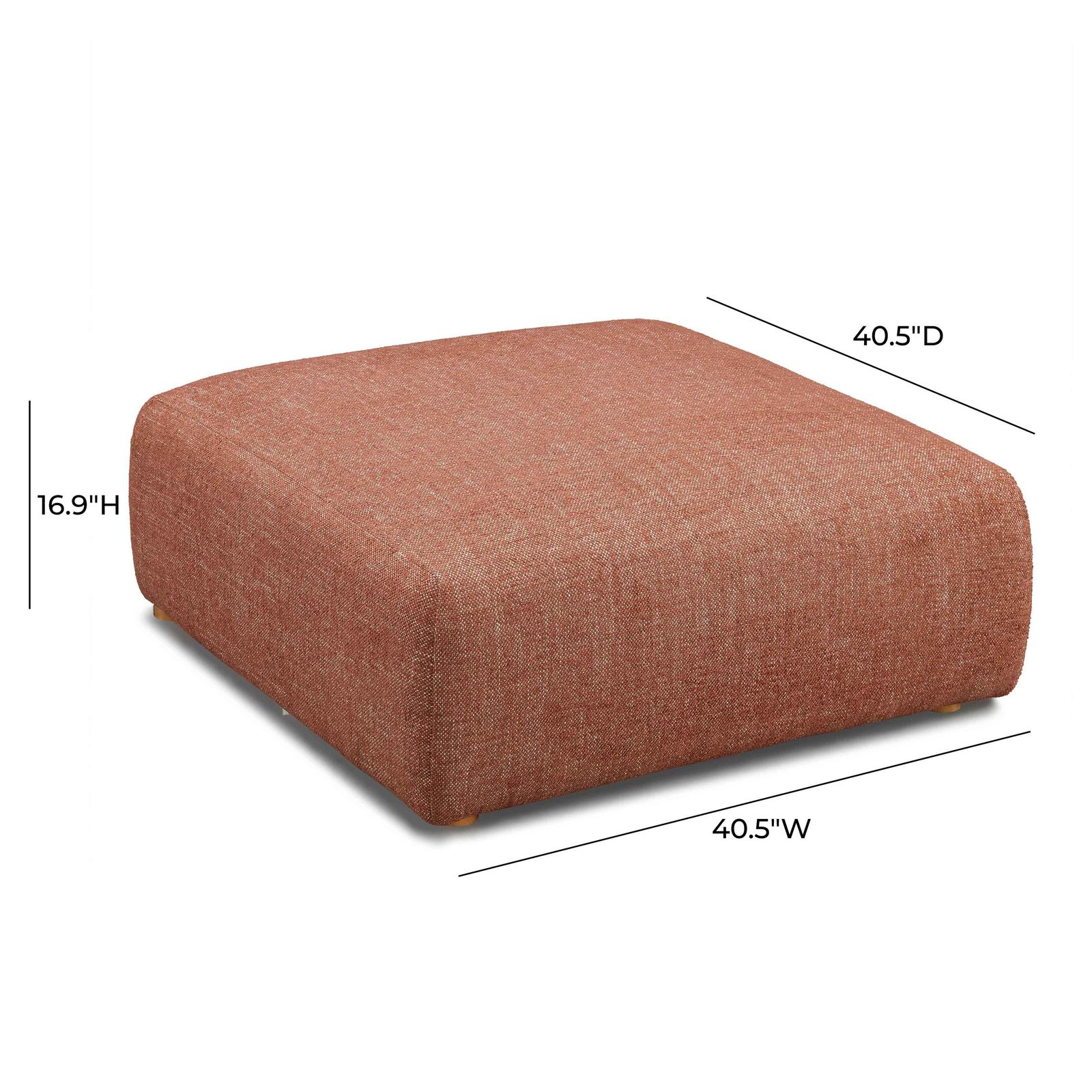 Hangover Sedona Red Textured Fabric Ottoman - Image 5