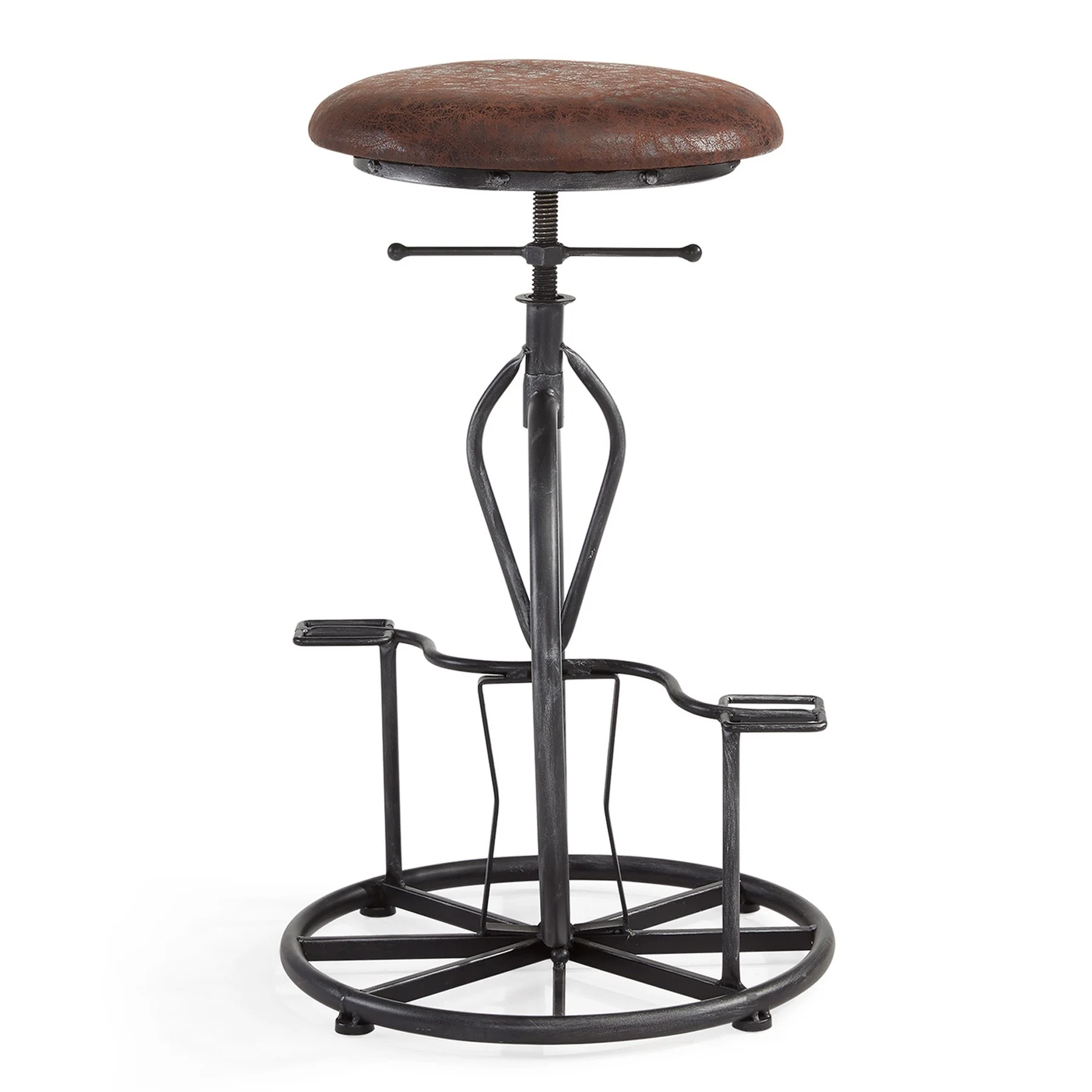 Harlem Adjustable Height Swivel Wrangler Fabric and Metal Bicycle Bar Stool - Image 2