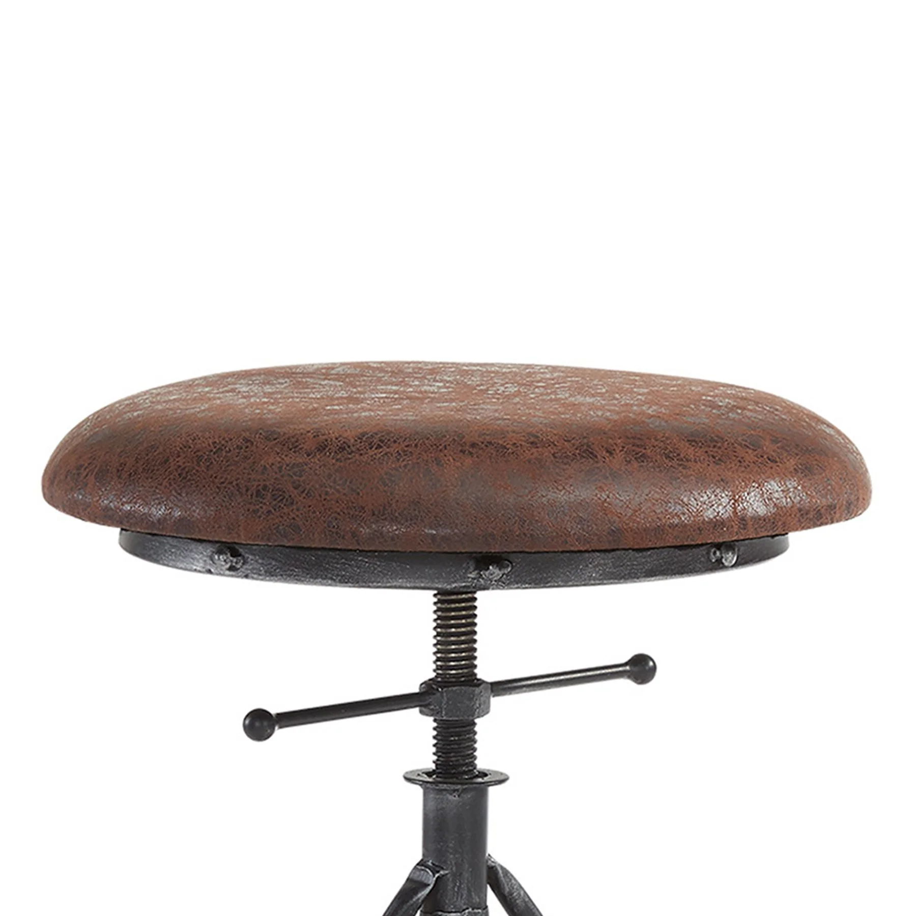 Harlem Adjustable Height Swivel Wrangler Fabric and Metal Bicycle Bar Stool - Image 3