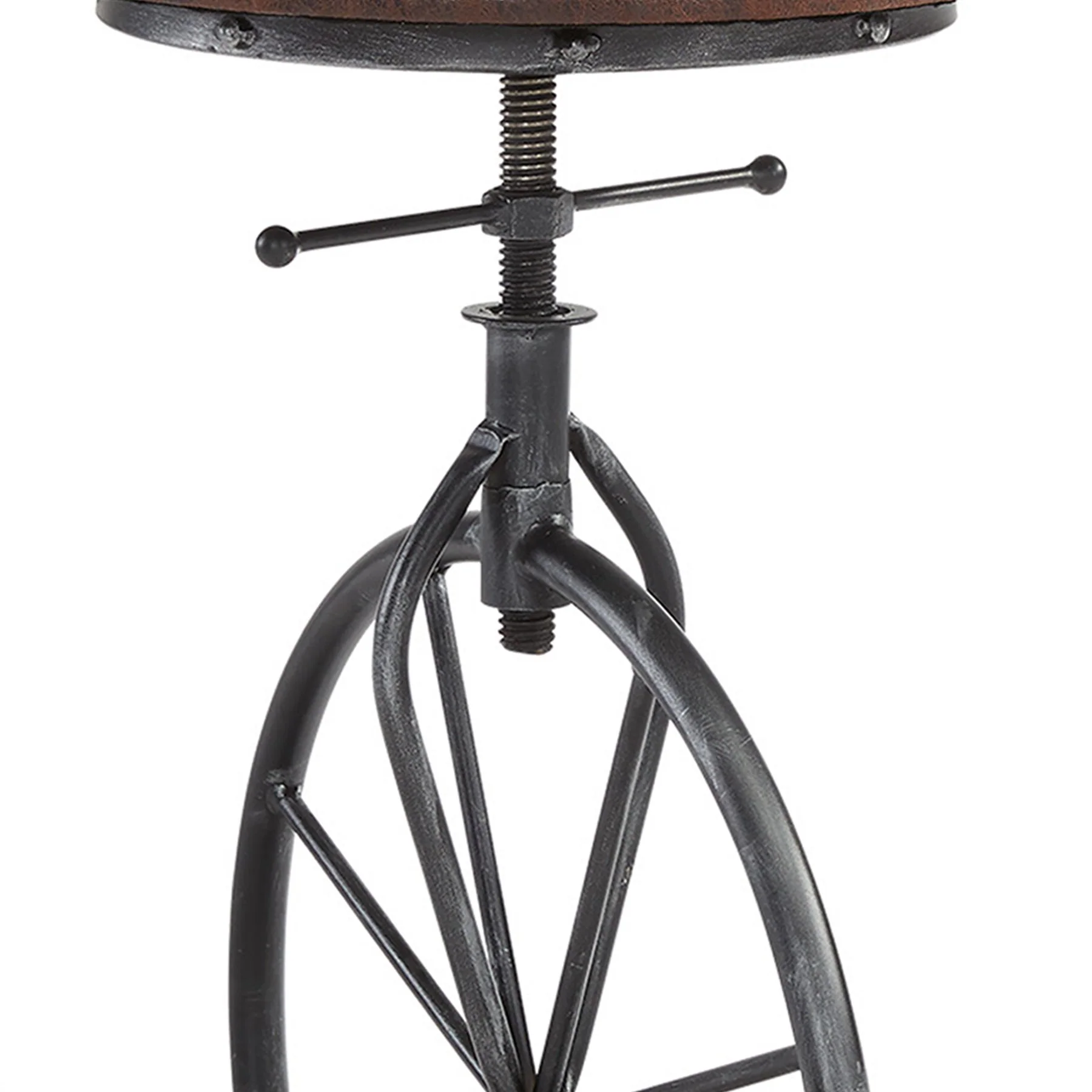 Harlem Adjustable Height Swivel Wrangler Fabric and Metal Bicycle Bar Stool - Image 4