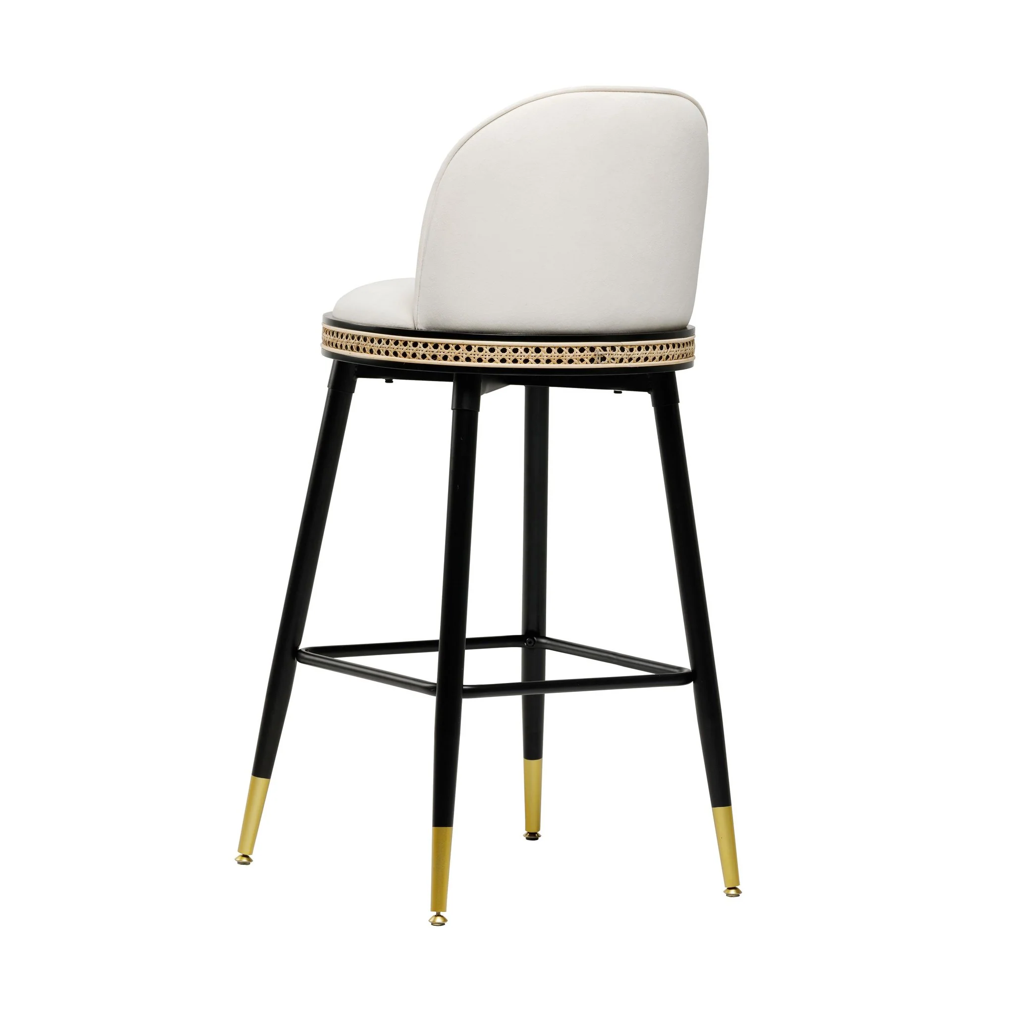 Harley Cream Velvet Bar Stool - Image 4