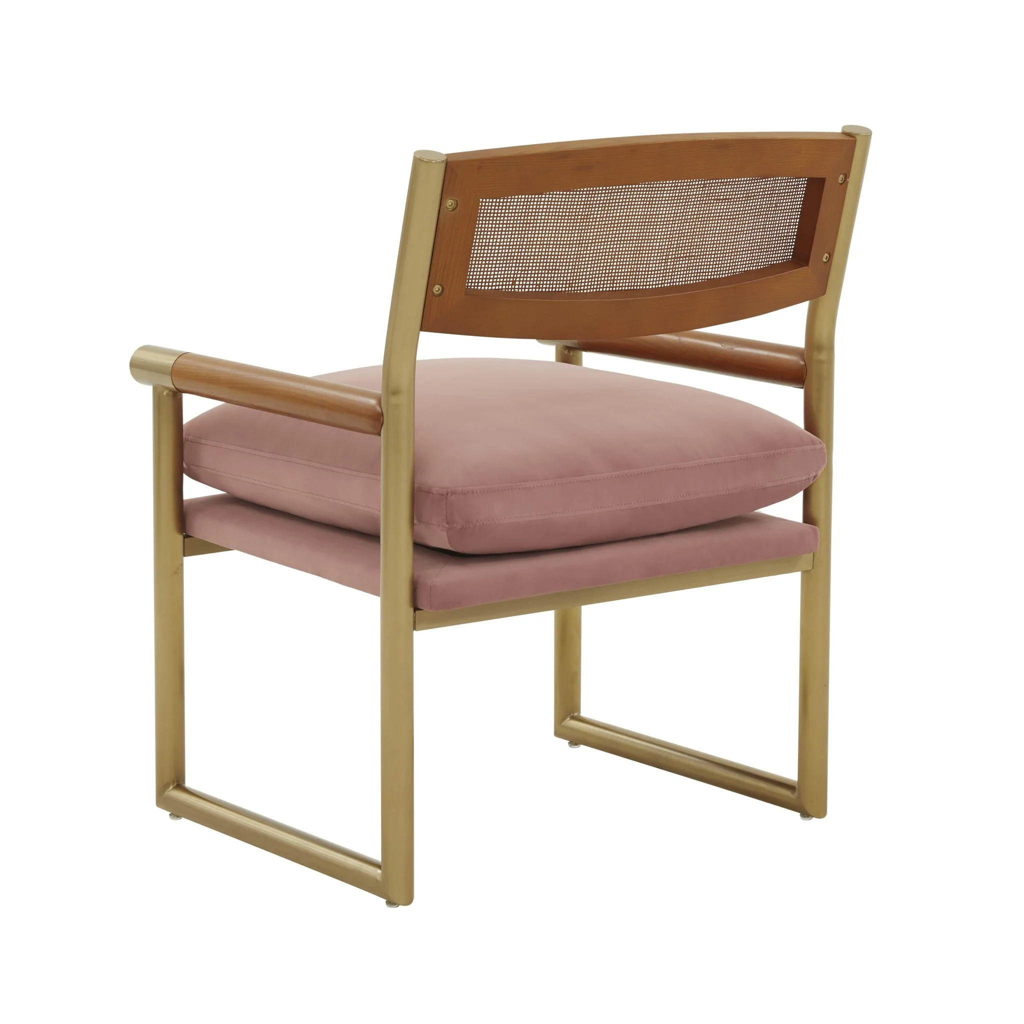 Harlow Rattan Mauve Velvet Chair - Image 4