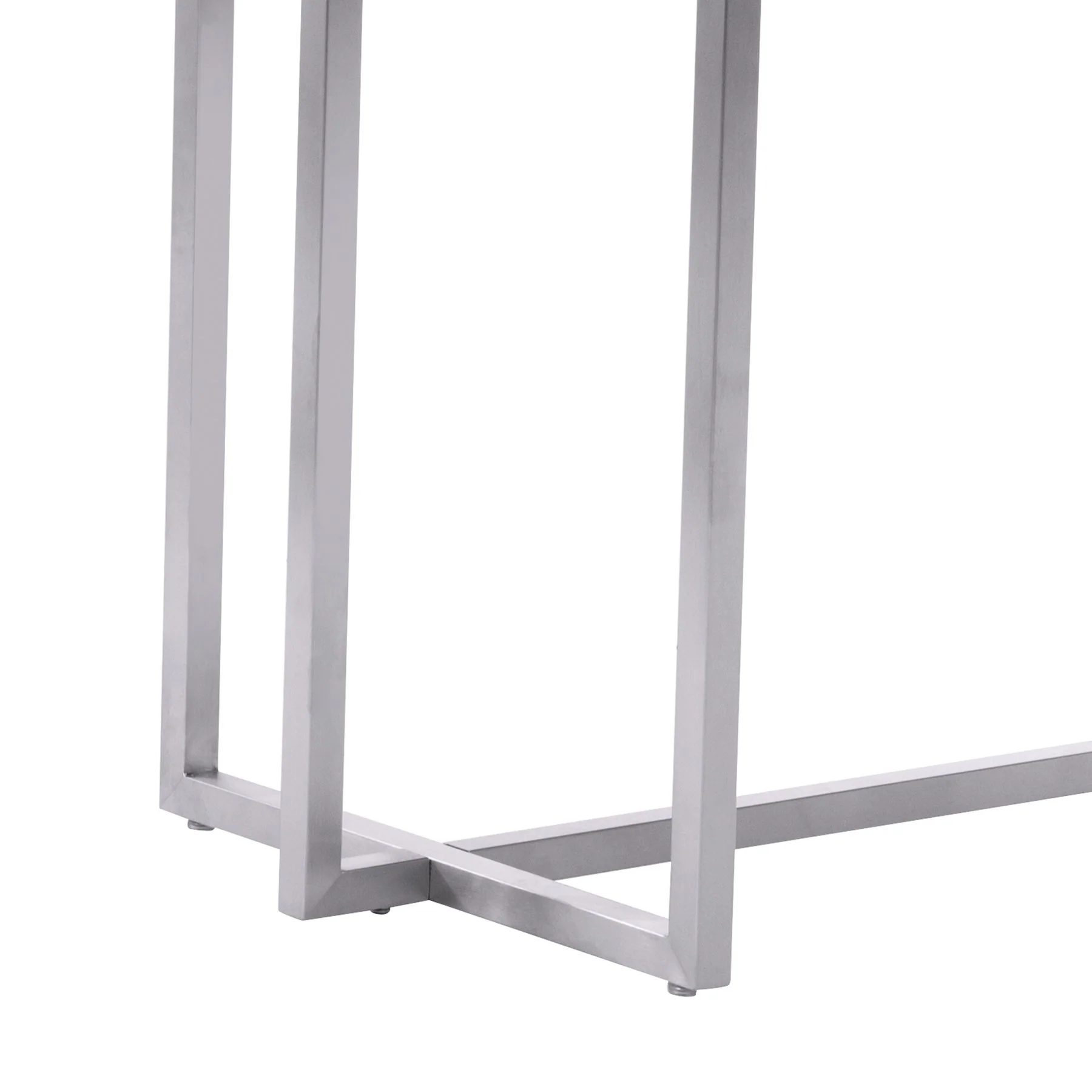 Harmony Contemporary Dining Table in Silver Finish and Gray Veneer Top - Image 5