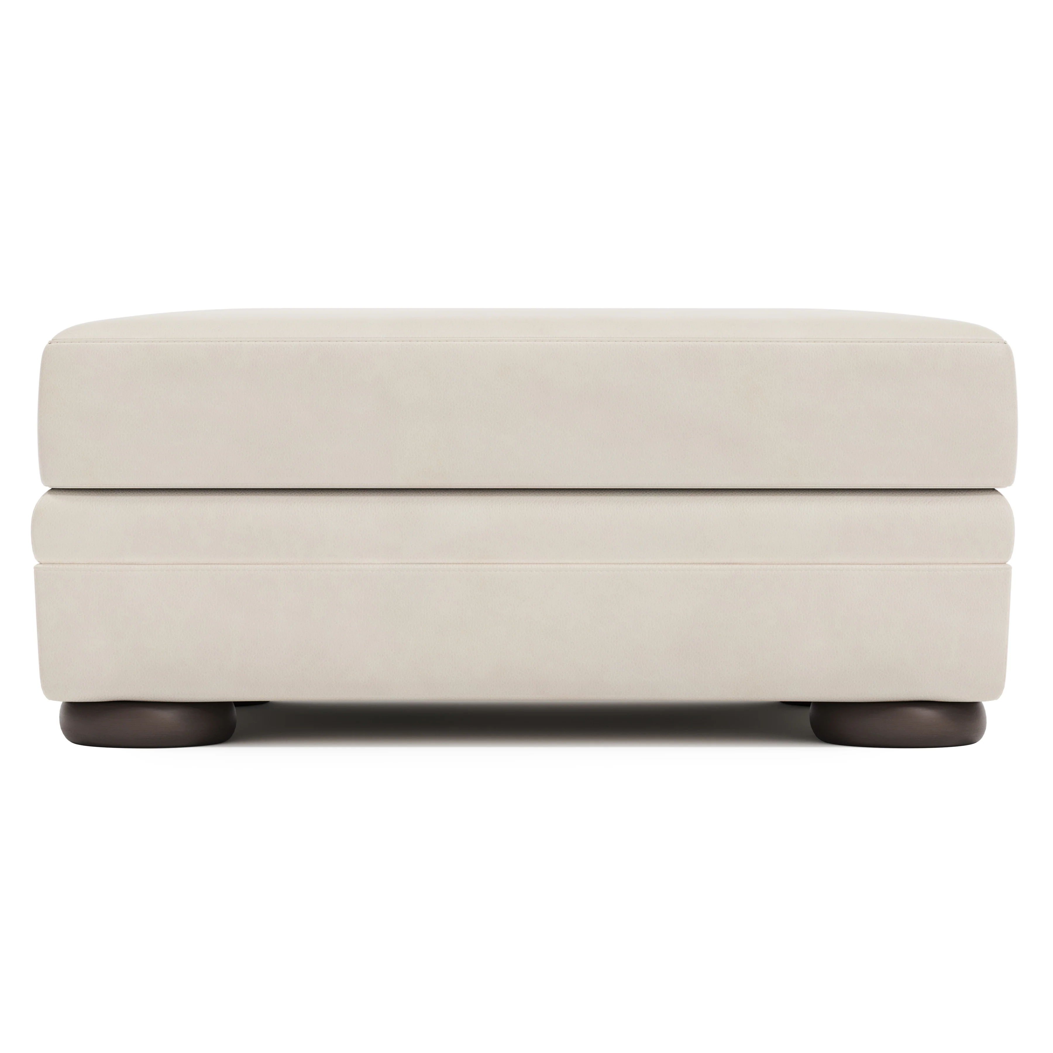 Harrison Leather Ottoman - Image 3