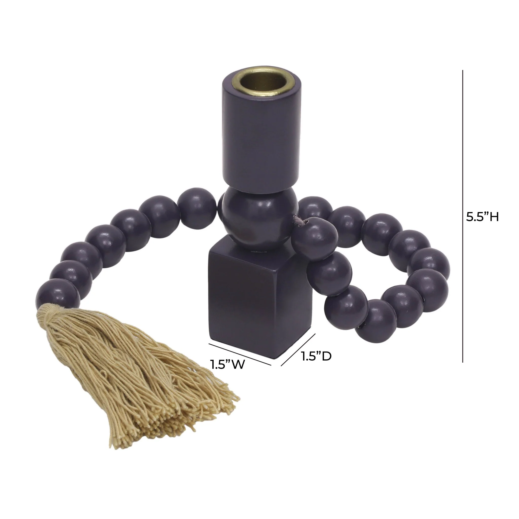 Harrison Merlot Wooden Candlestick - Image 6