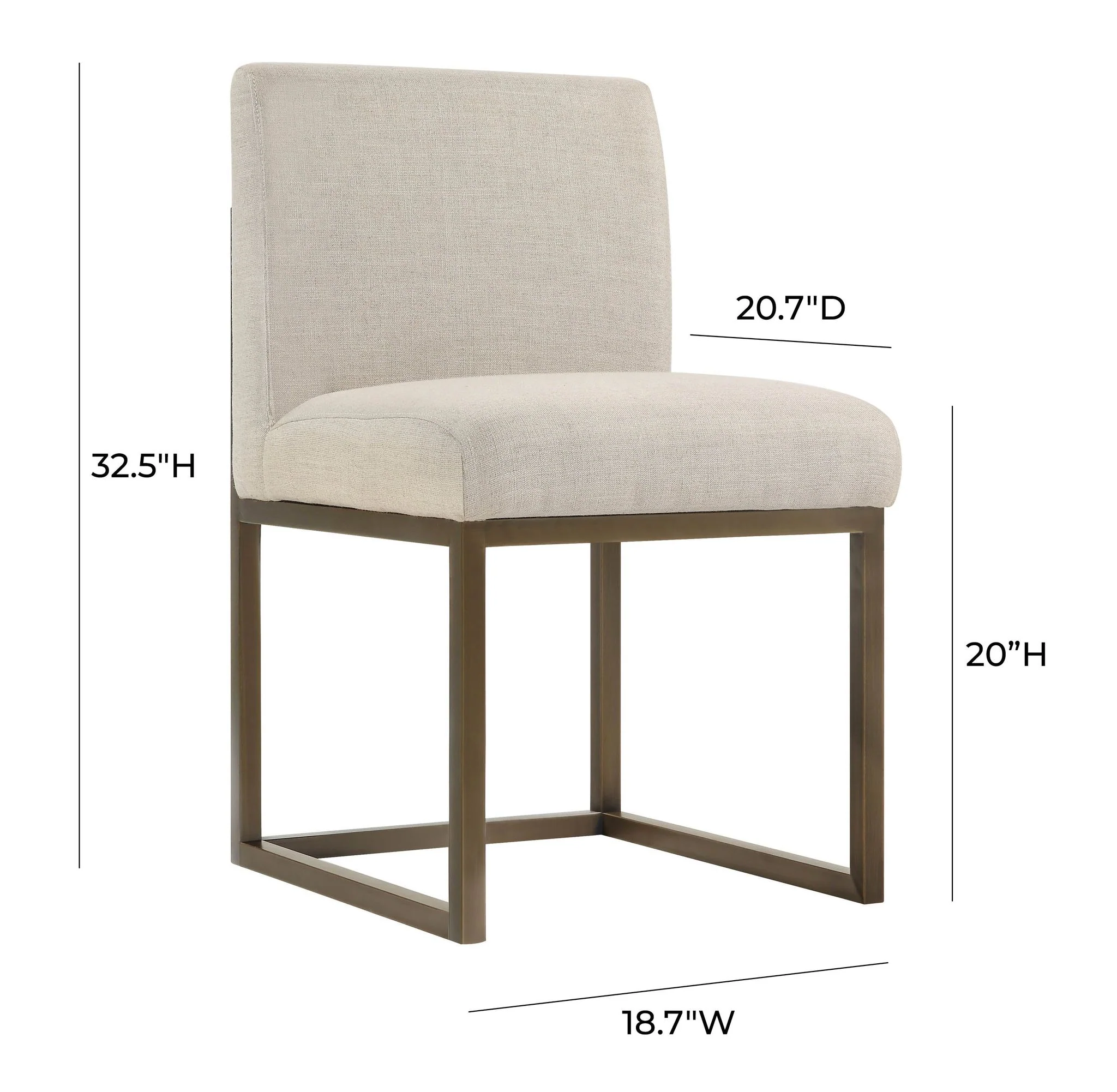 Haute Beige Linen Chair in Brass - Image 6