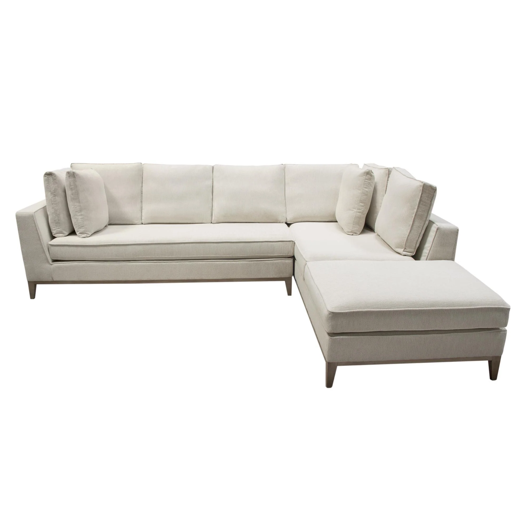 Haven RF 2PC Sectional in Cream Polyester Fabric w/ Loose Pillow Back & Wood Leg Accent by Diamond Sofa - Image 2