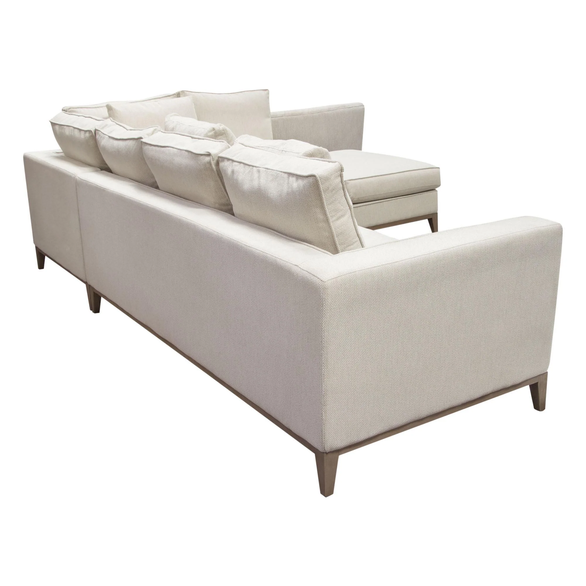 Haven RF 2PC Sectional in Cream Polyester Fabric w/ Loose Pillow Back & Wood Leg Accent by Diamond Sofa - Image 7