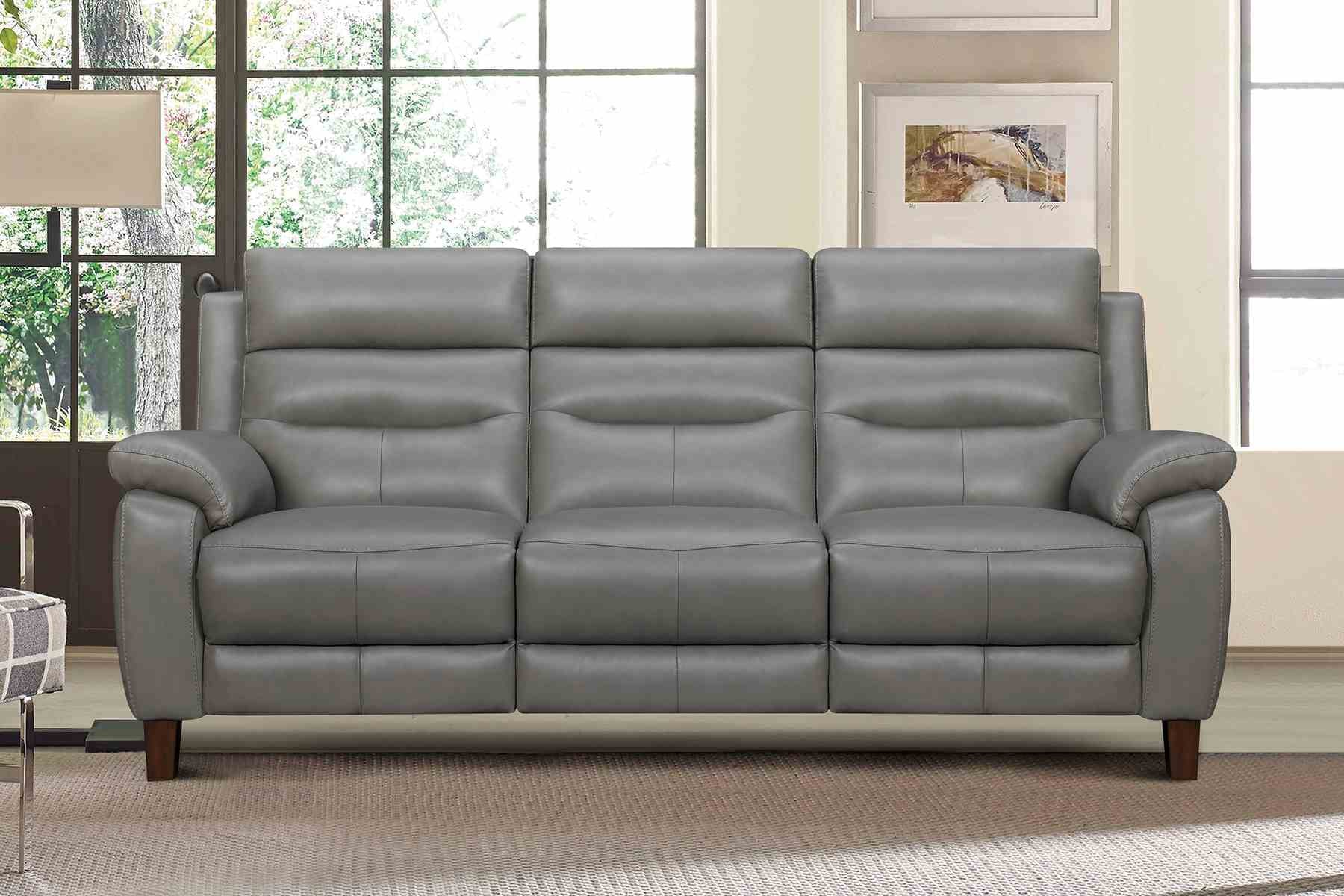 Hayward 82" Dark Gray Genuine Leather Power Reclining Sofa - Image 8