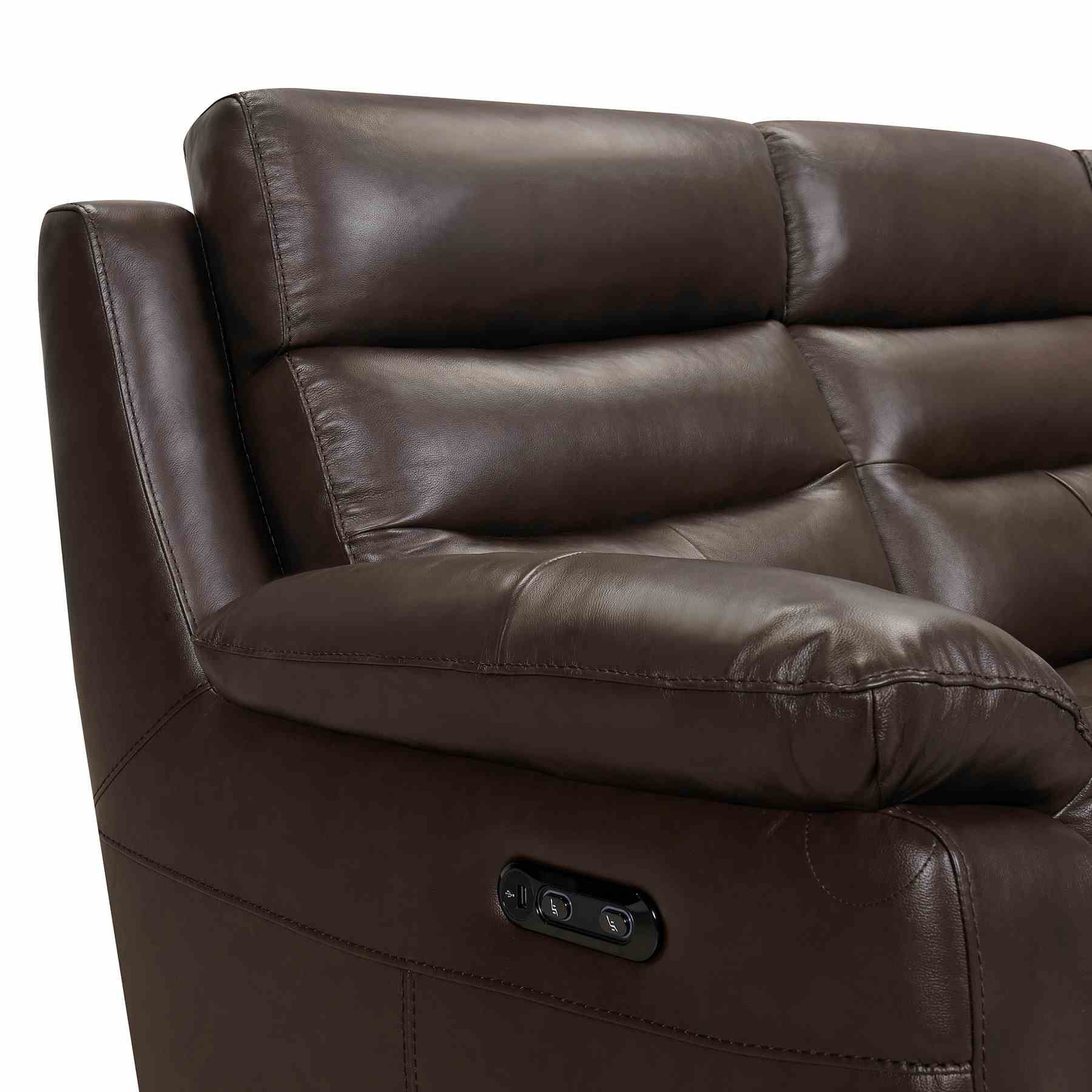 Hayward 82" Espresso Genuine Leather Power Reclining Sofa - Image 5