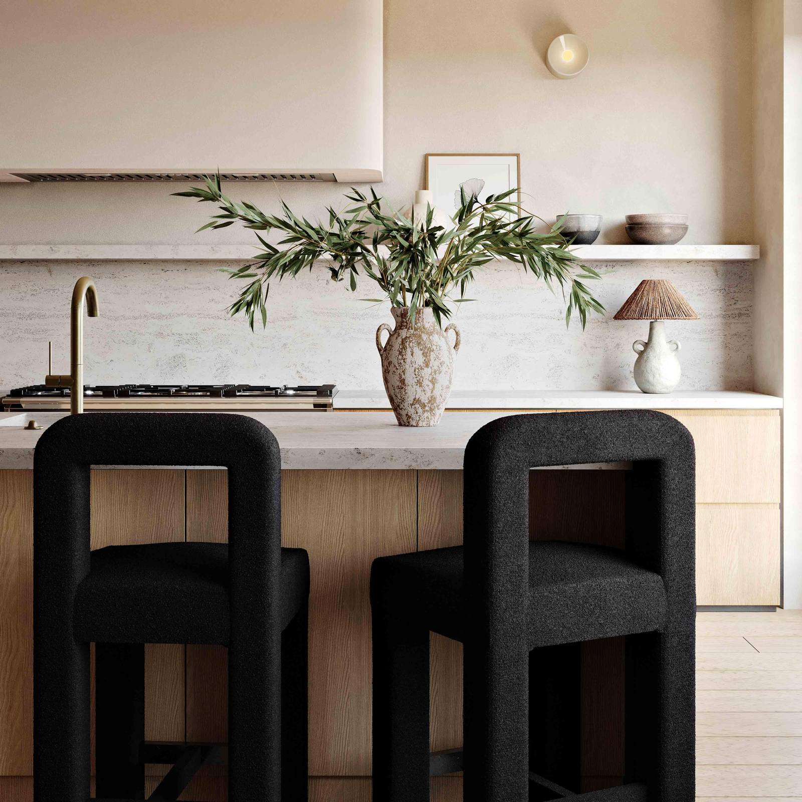 Hazel Black Boucle Counter Stool - Image 2