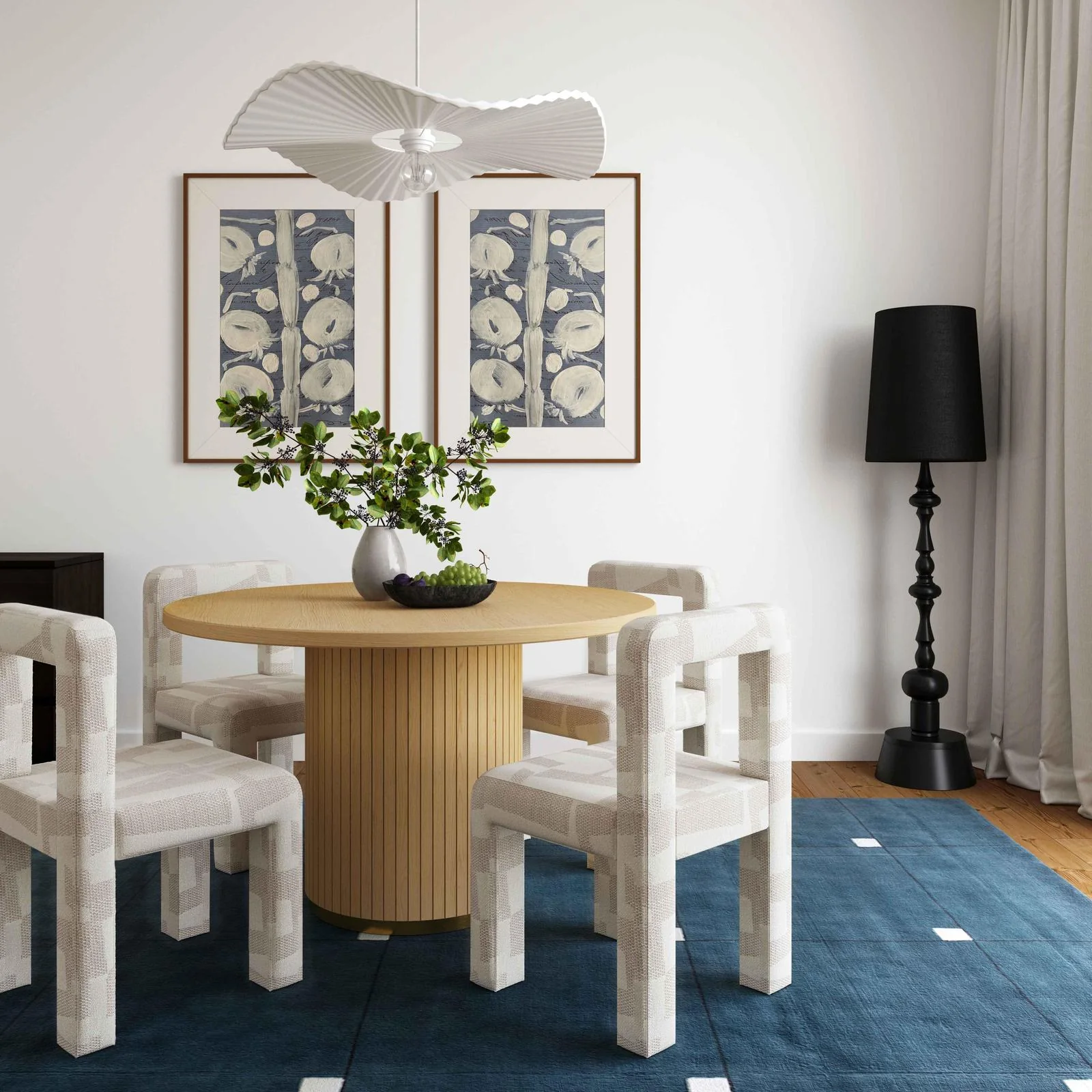 Hazel Cream Patterned Jacquard Dining Chair - Image 2