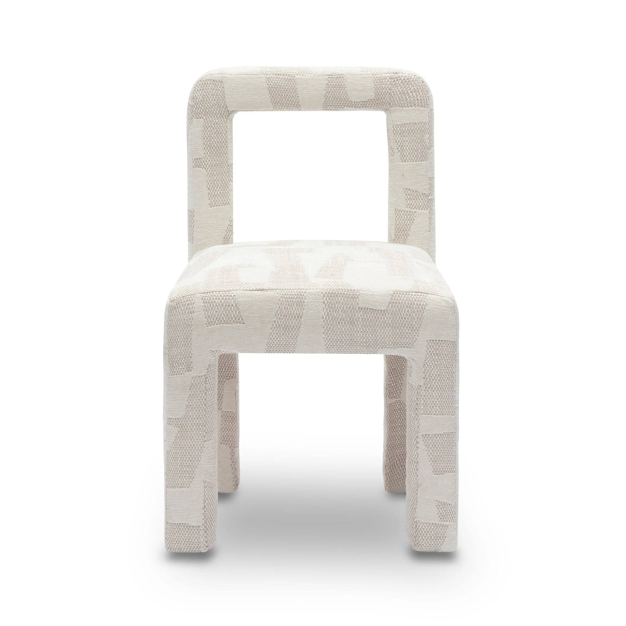 Hazel Cream Patterned Jacquard Dining Chair - Image 3