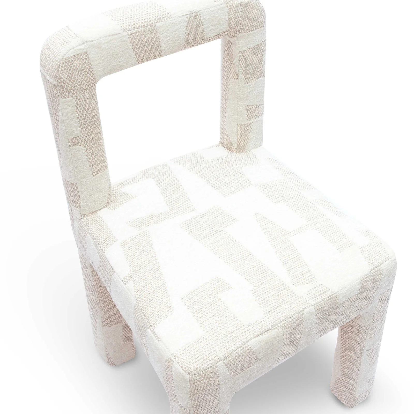 Hazel Cream Patterned Jacquard Dining Chair - Image 5