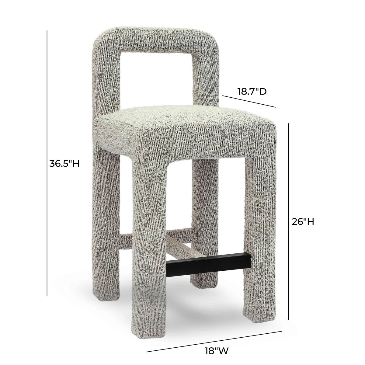 Hazel Grey Boucle Counter Stool - Image 6