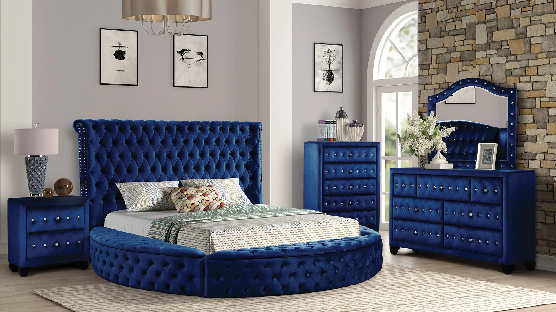 Hazel King Bed 4 Blue - Image 17