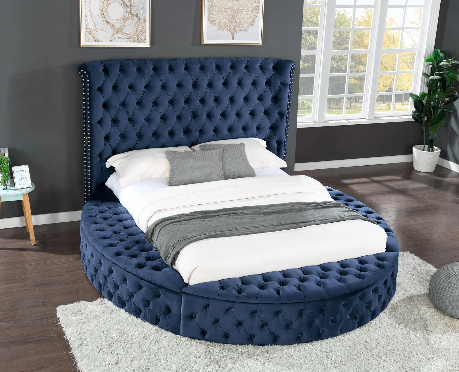 Hazel Queen Bed 4 Blue - Image 3
