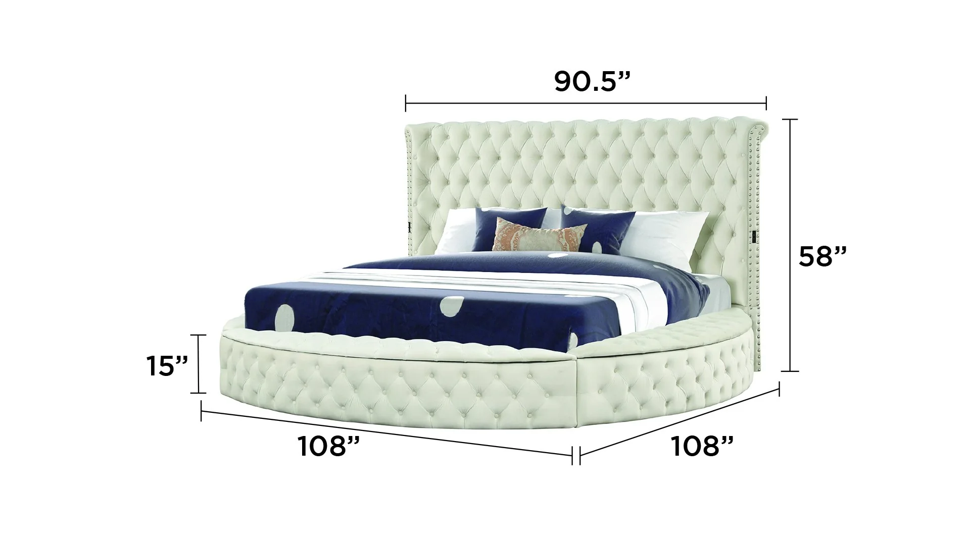 Hazel Queen Bed 5 Cream - Image 5