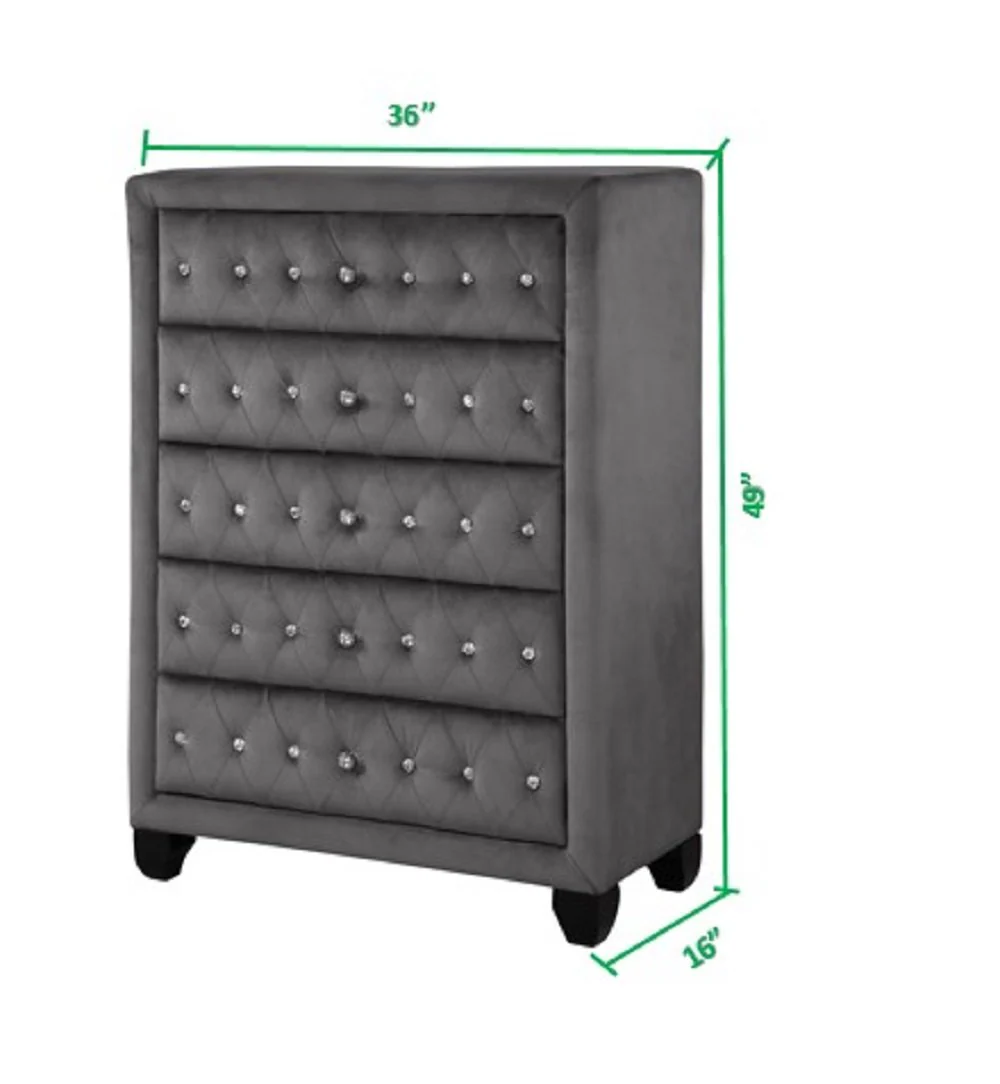 Hazel Queen Bed 5 Gray - Image 19