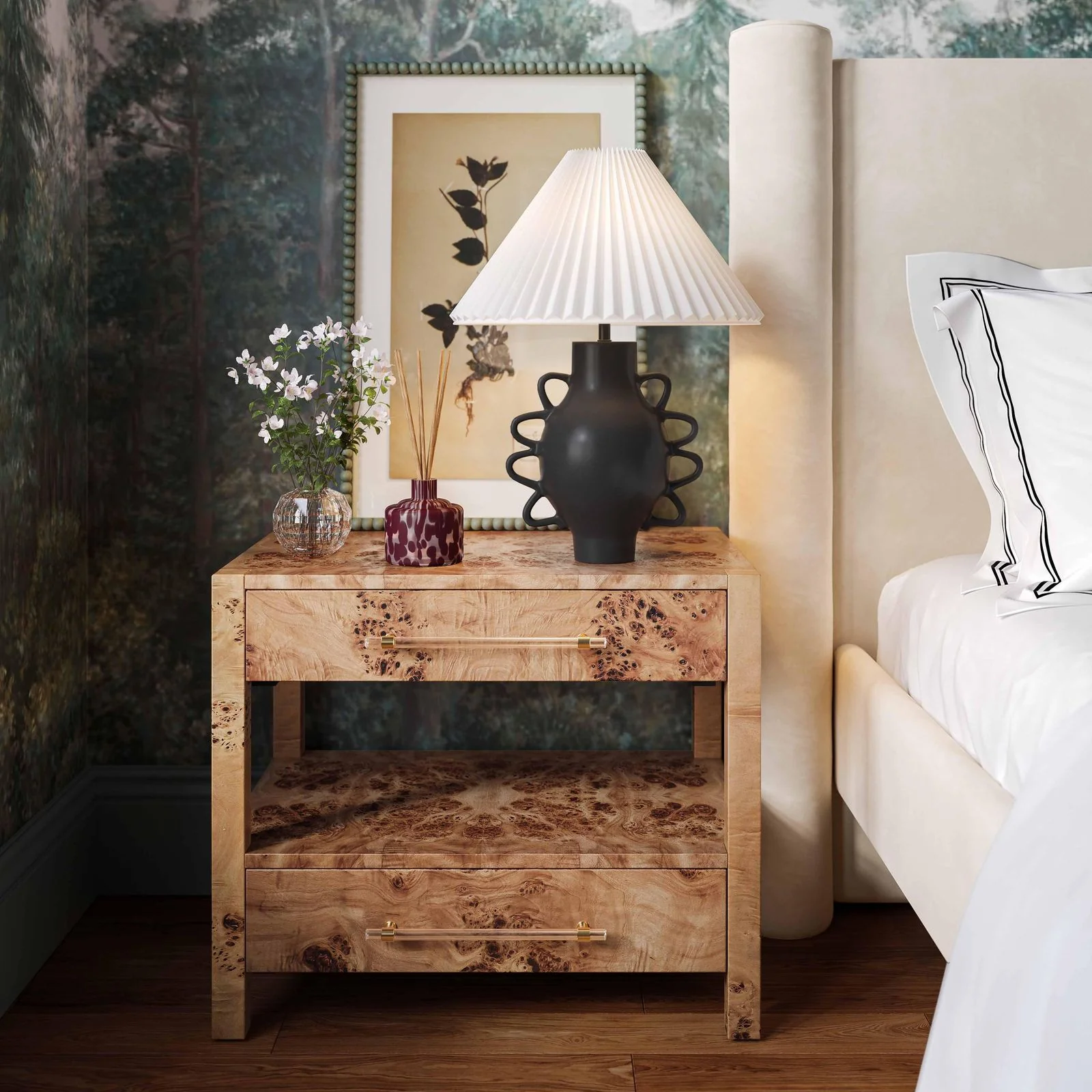 Hazza Black Pleated Table Lamp - Image 2