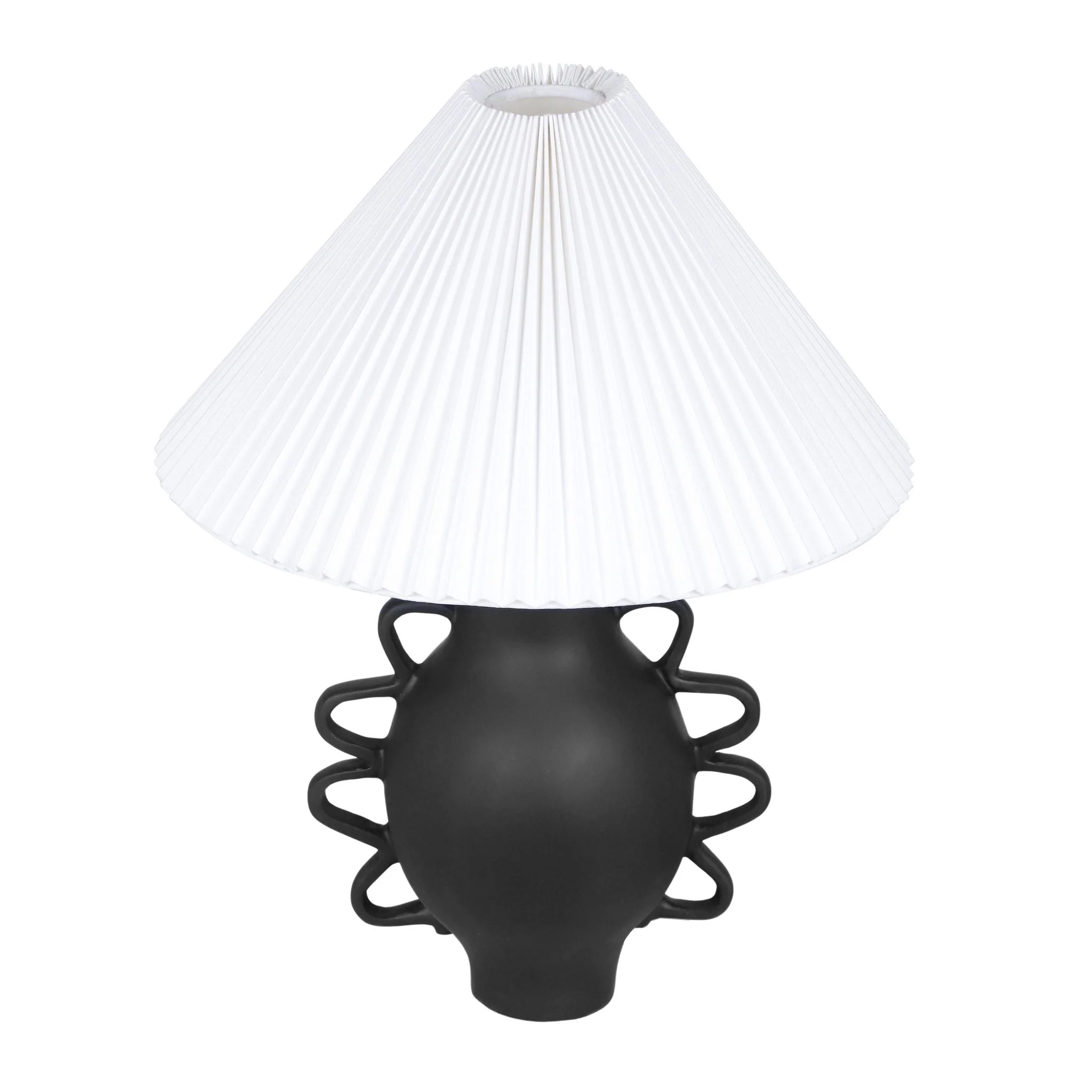 Hazza Black Pleated Table Lamp - Image 3
