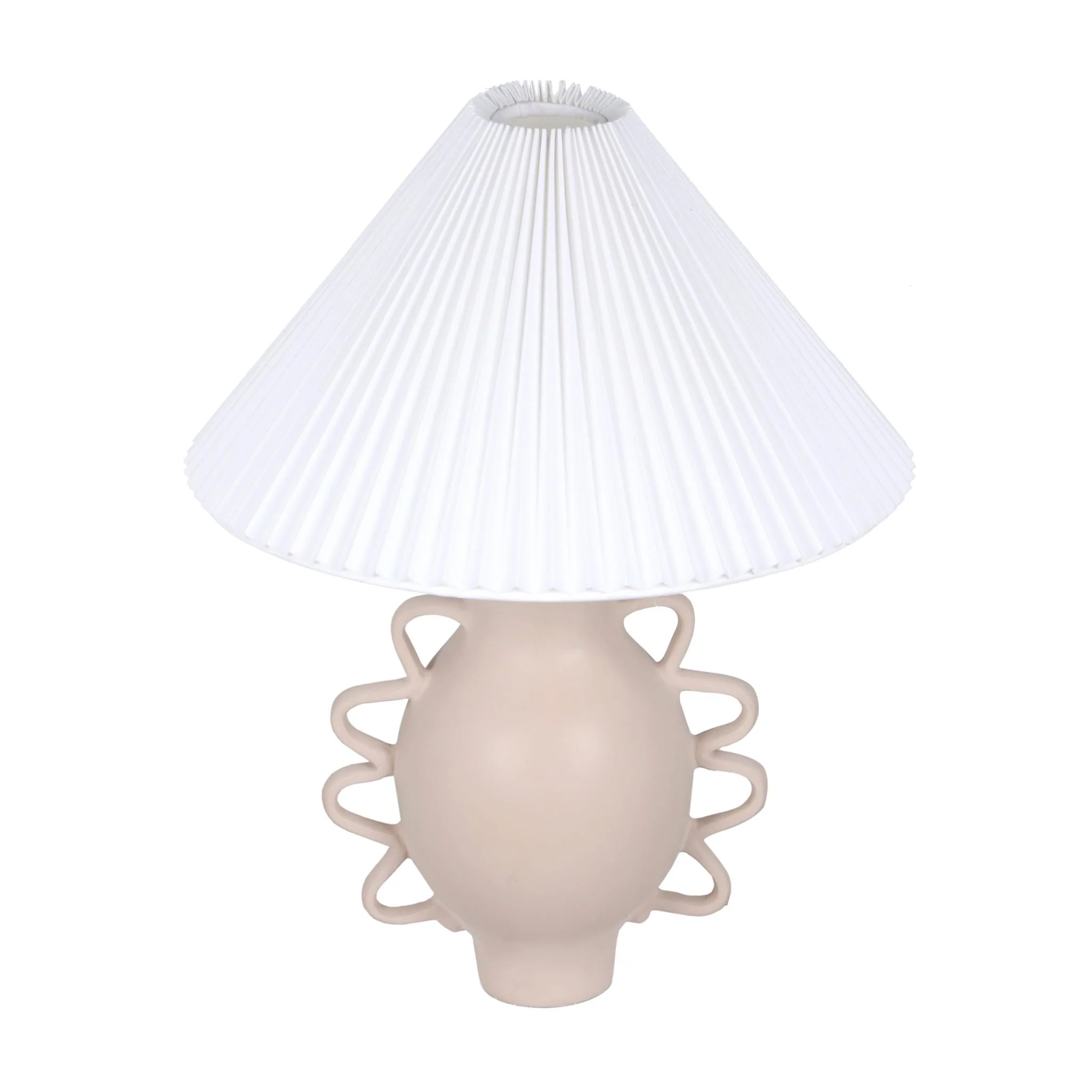 Hazza Cream Pleated Table Lamp - Image 3