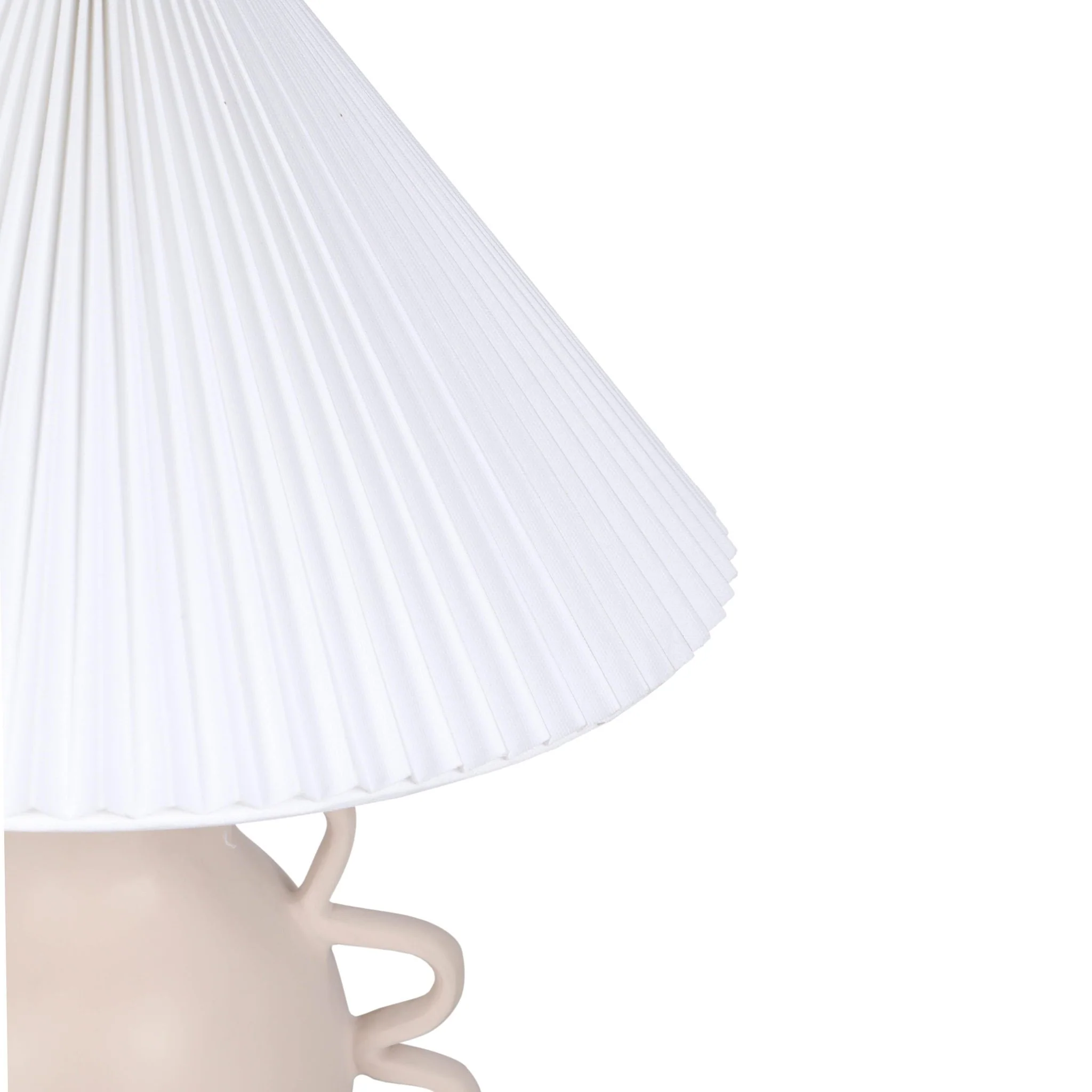 Hazza Cream Pleated Table Lamp - Image 5