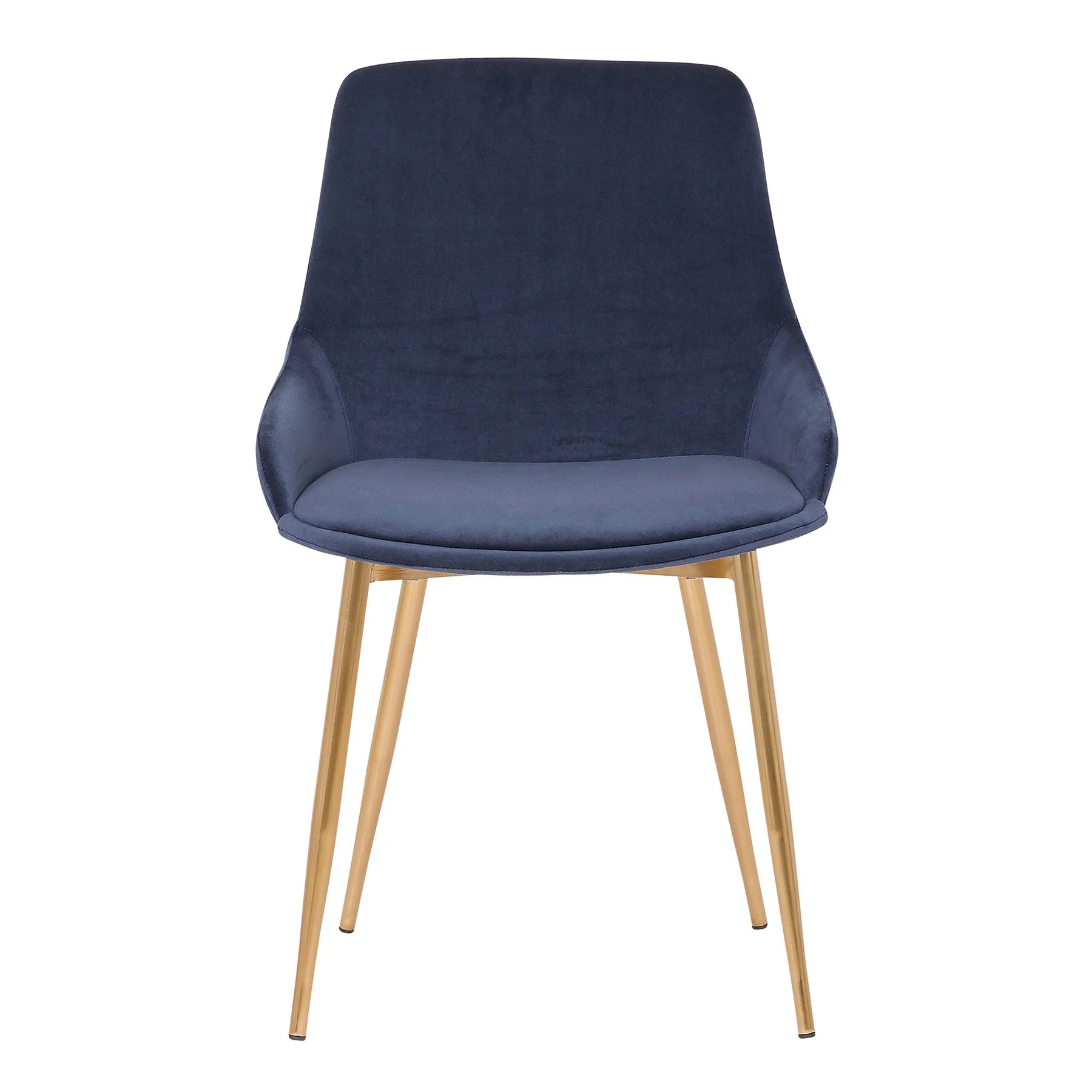 Heidi Blue Velvet Dining Accent Chair with Gold Metal Legs - Image 2