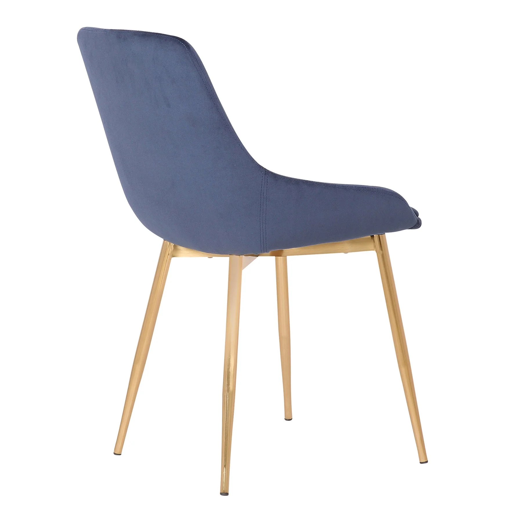 Heidi Blue Velvet Dining Accent Chair with Gold Metal Legs - Image 4