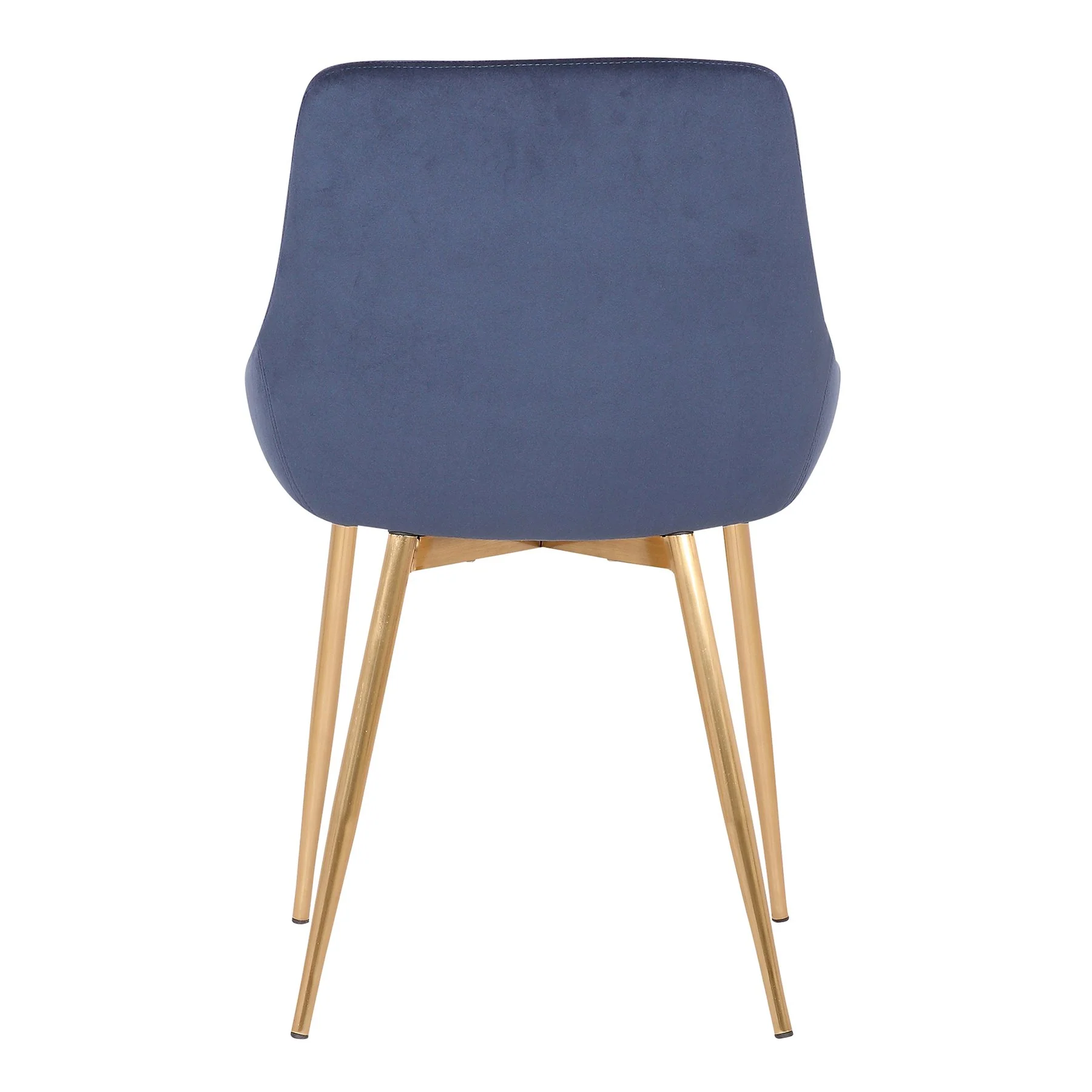Heidi Blue Velvet Dining Accent Chair with Gold Metal Legs - Image 5