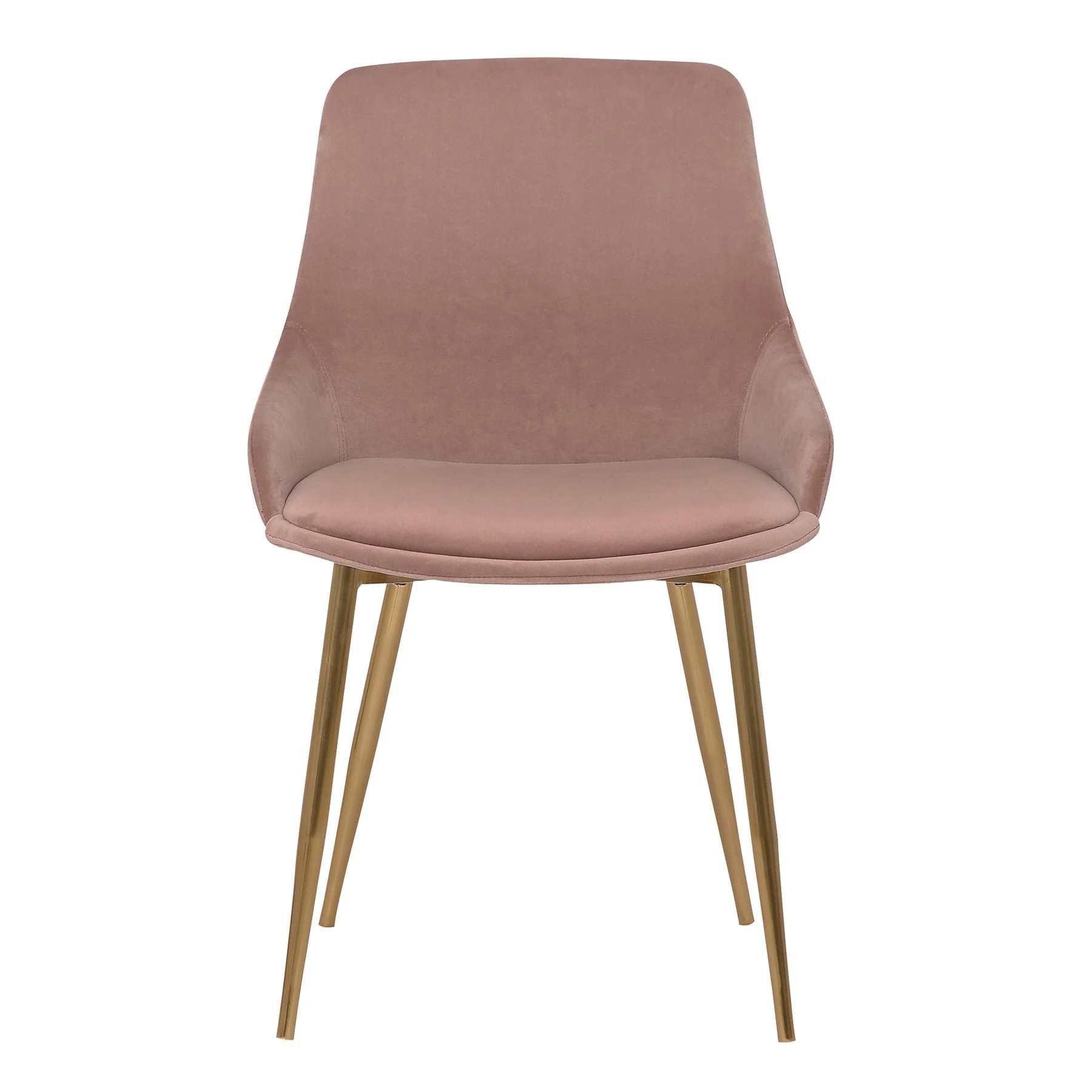 Heidi Blush Velvet Dining Accent Chair with Gold Metal Legs - Image 2