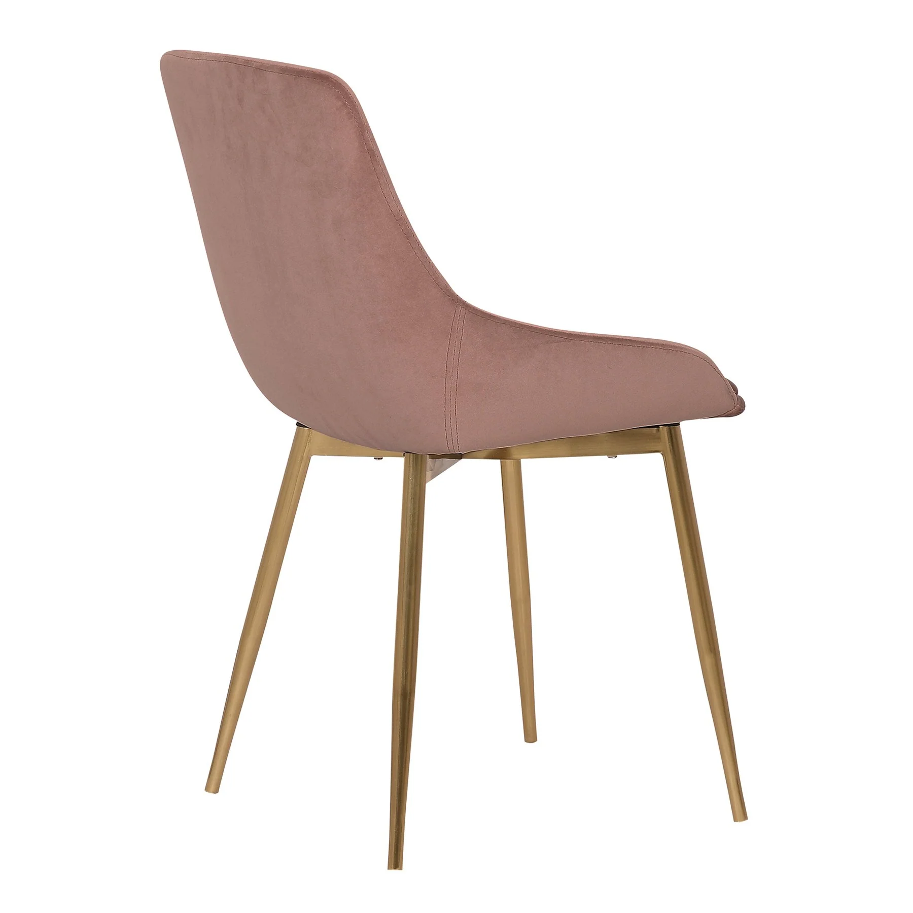 Heidi Blush Velvet Dining Accent Chair with Gold Metal Legs - Image 4